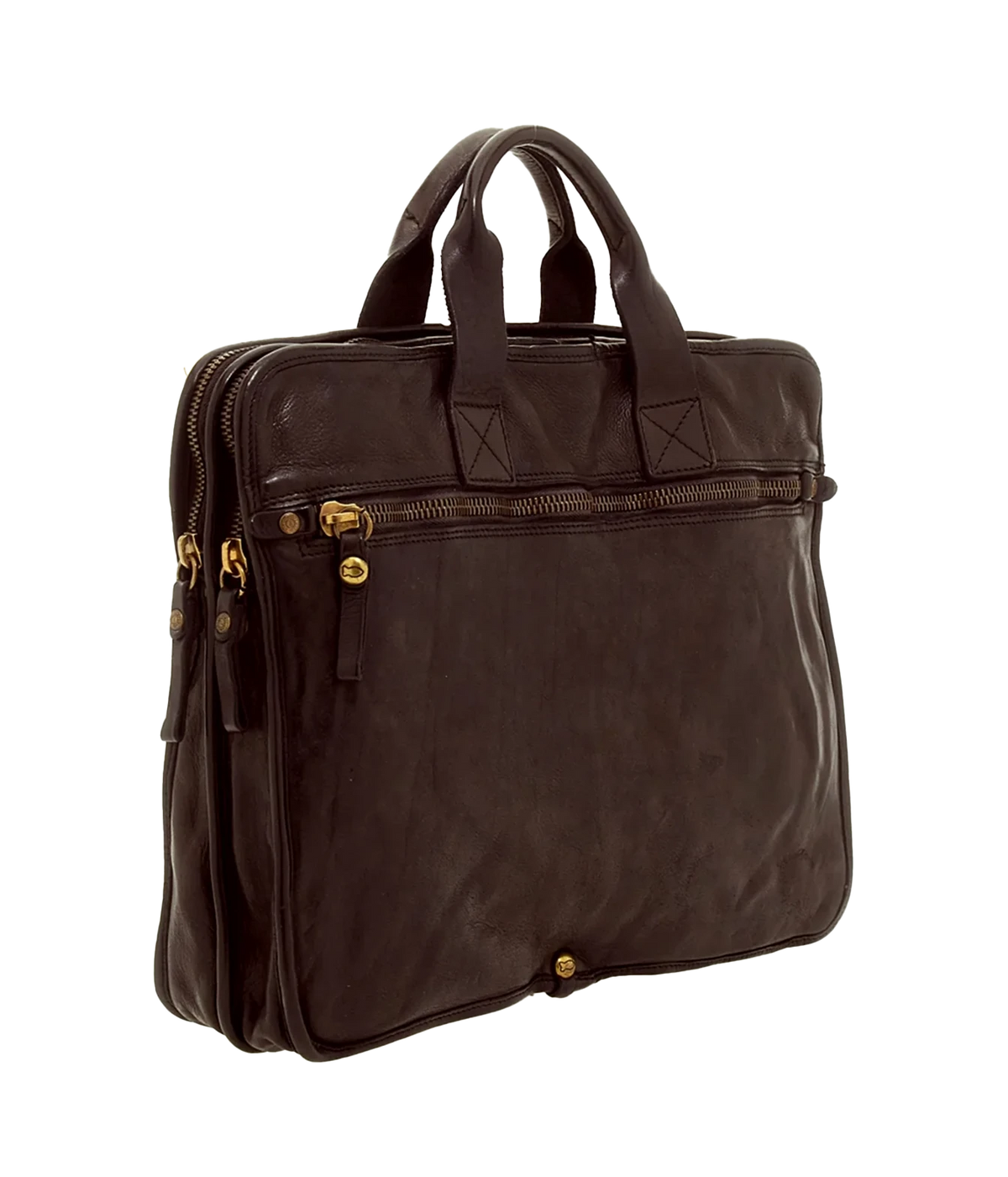 Three-quarter view of Campomaggi Briefcase in Brown