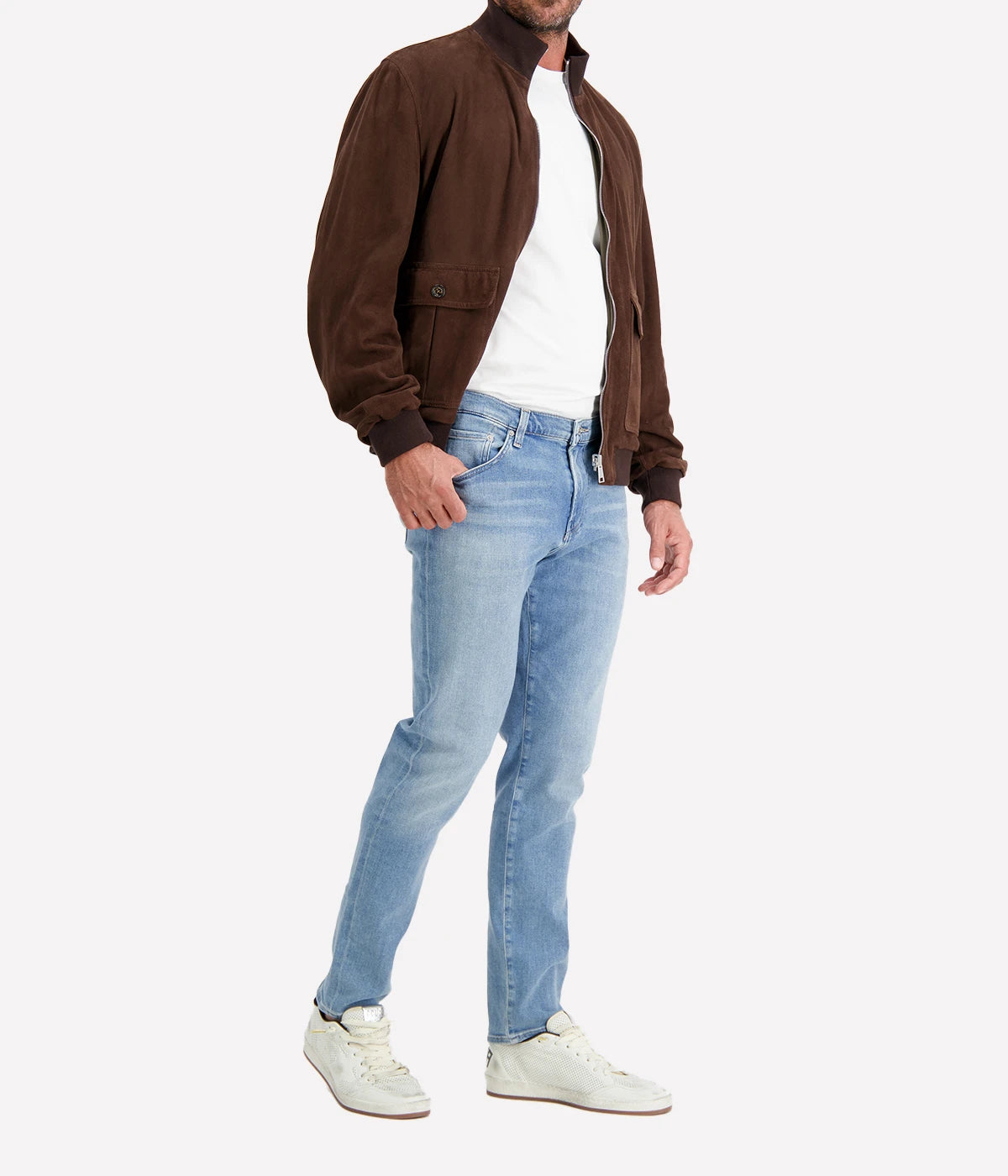 Reversible Valstarino Suede Jacket In Café Military