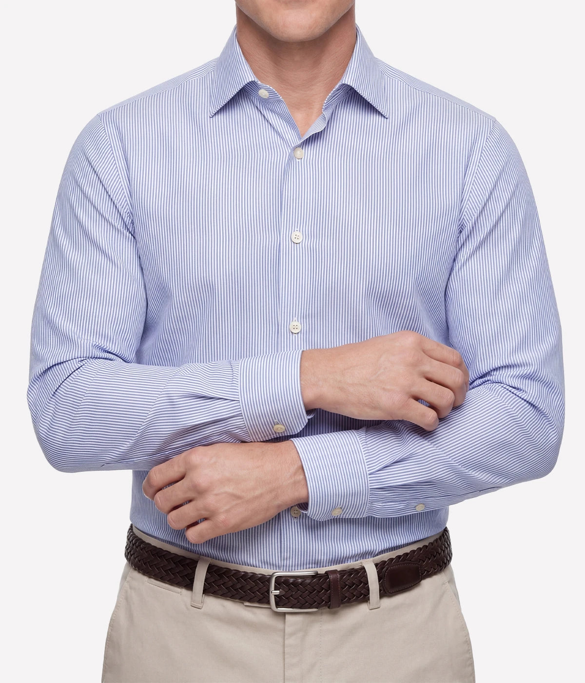 Slim Fit Shirt In Light Blue White Stripe