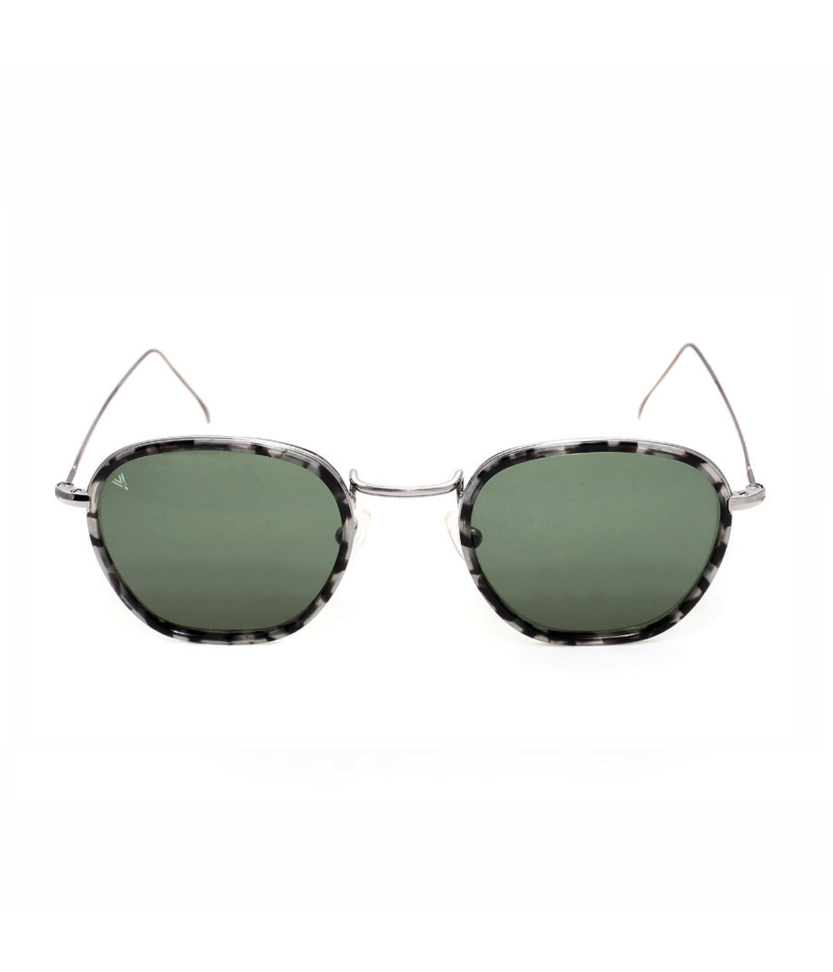 Jaime Sunglasses with Green Lenses and Dark Silver Frames