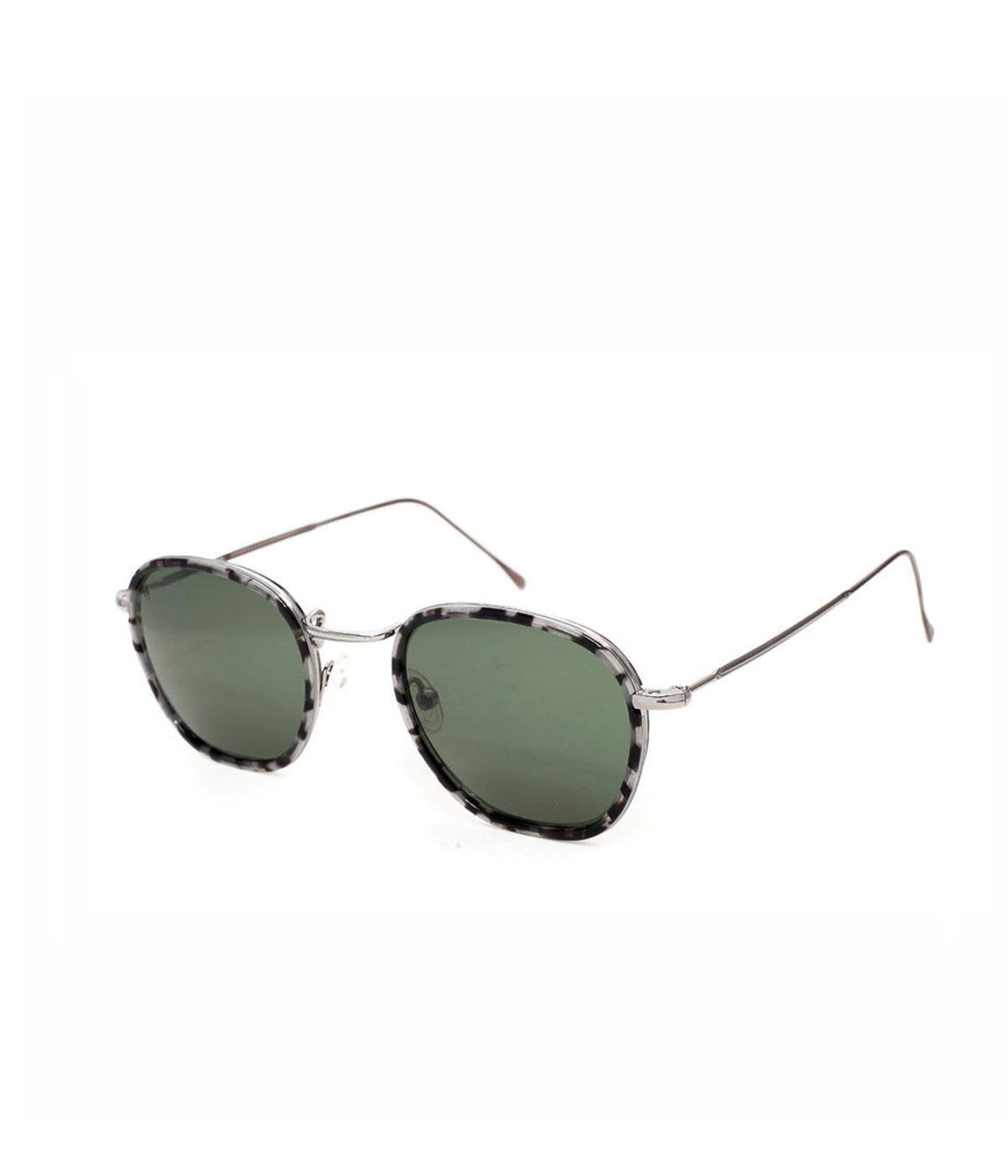 Jaime Sunglasses with Green Lenses and Dark Silver Frames
