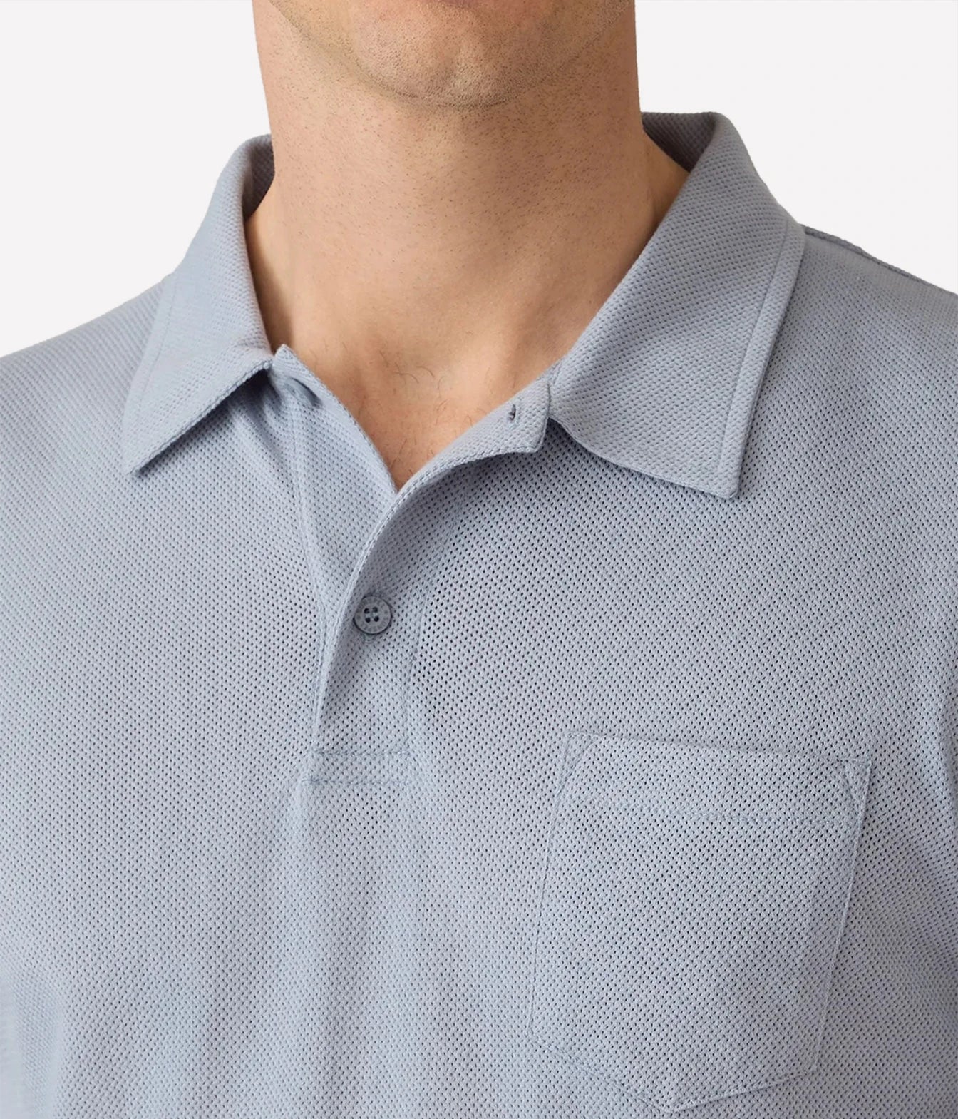 Short Sleeve Riviera Polo in Powder Blue