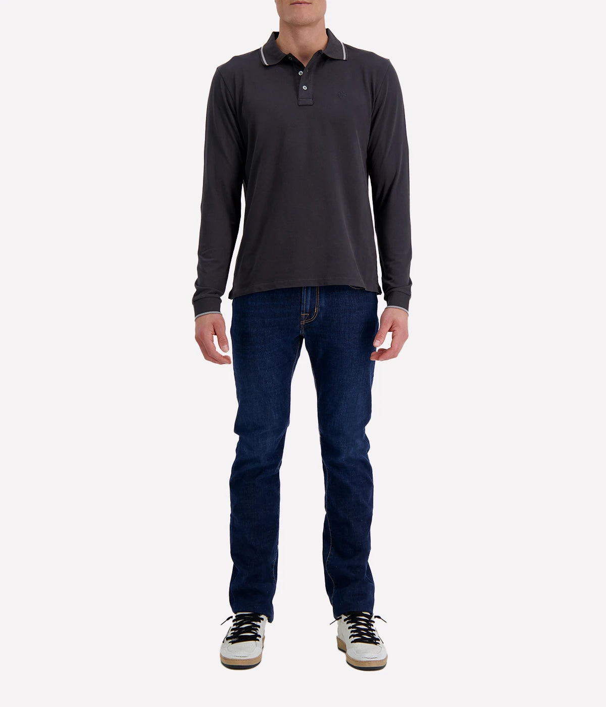 Manica Lunga Polo in Dark Grey