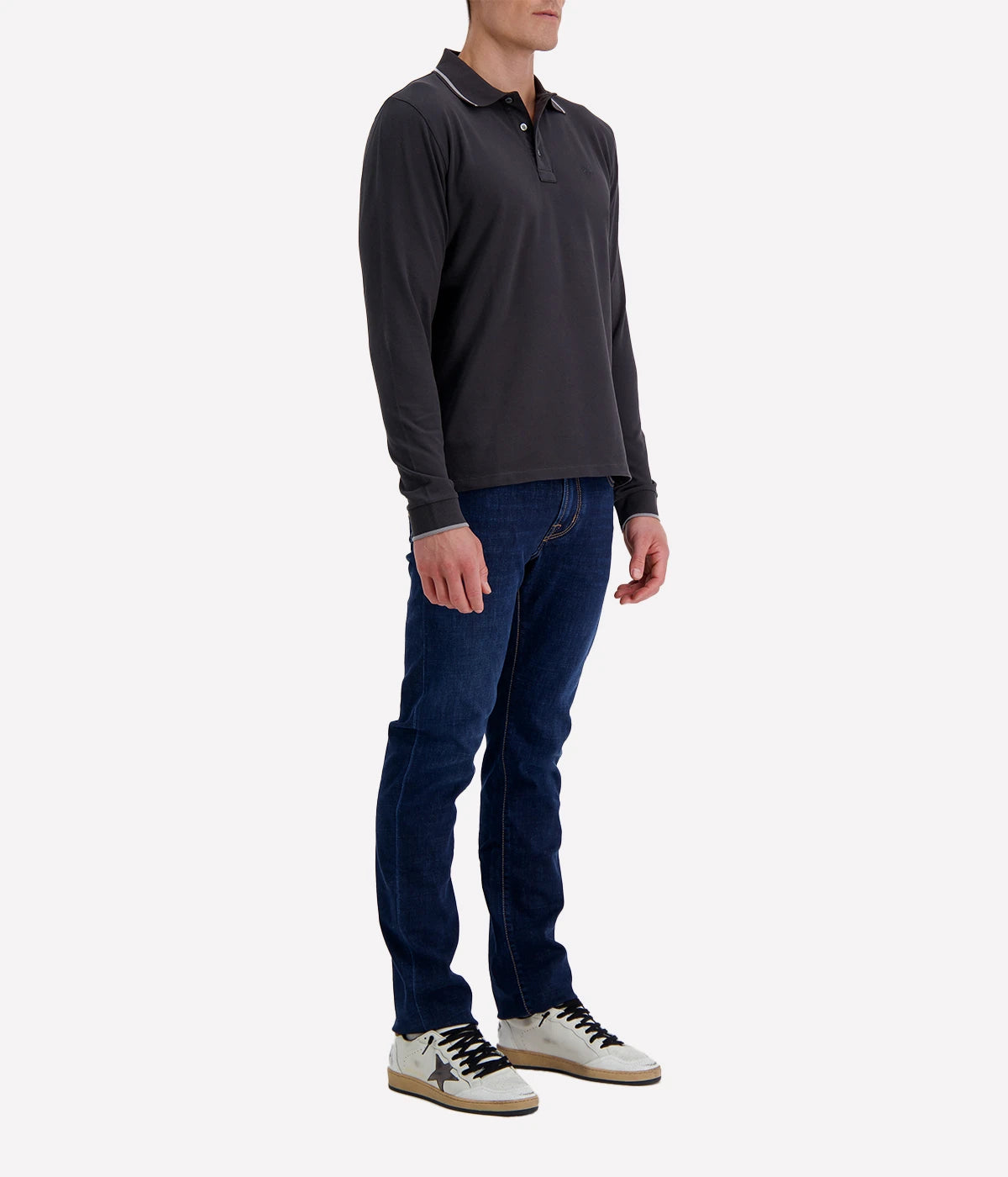 Manica Lunga Polo in Dark Grey