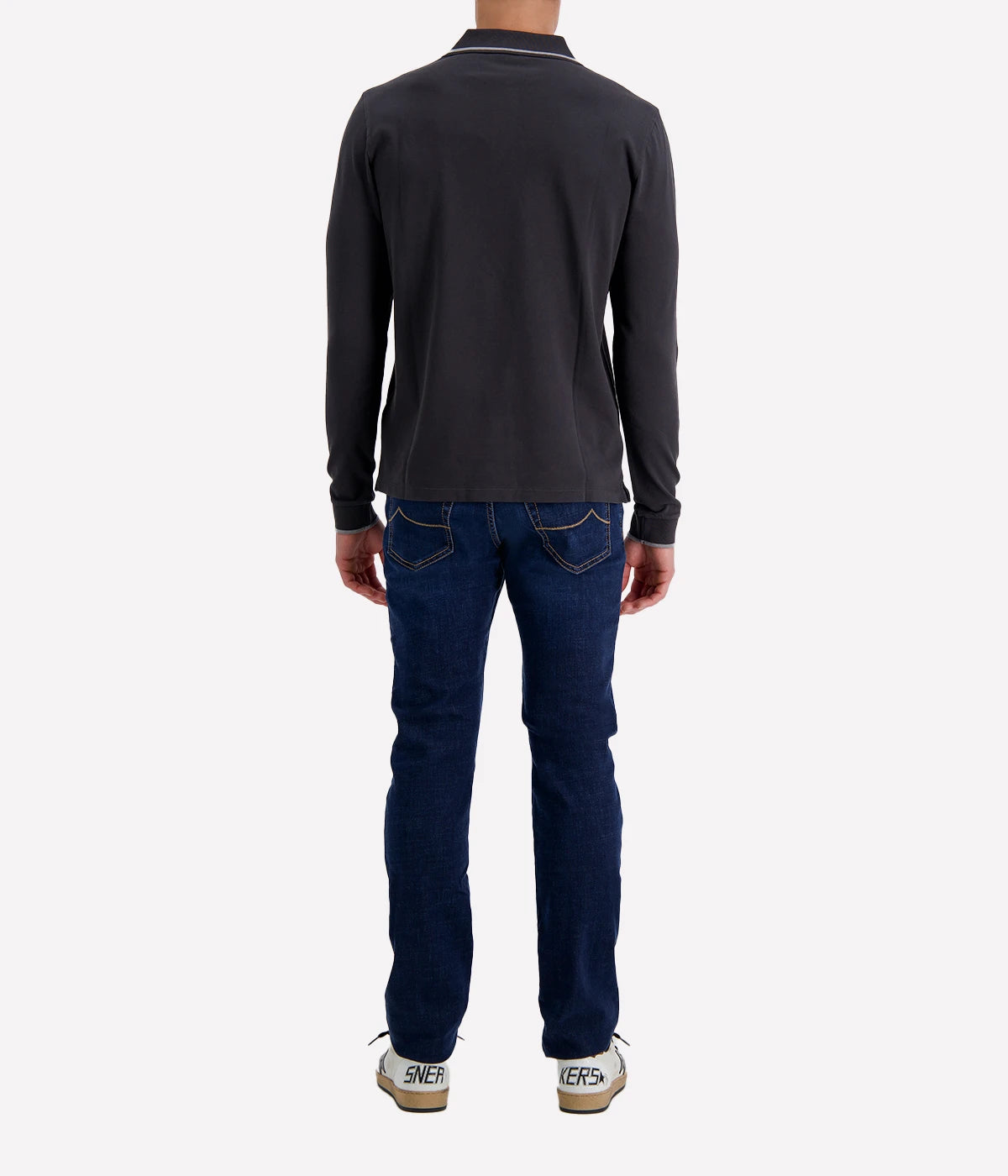 Manica Lunga Polo in Dark Grey