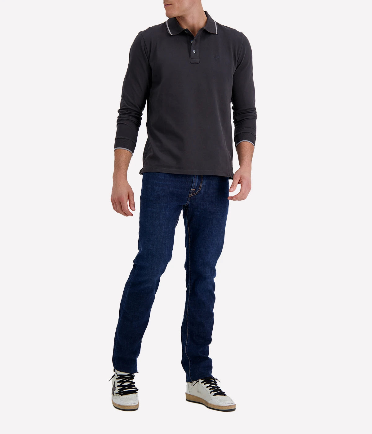 Manica Lunga Polo in Dark Grey