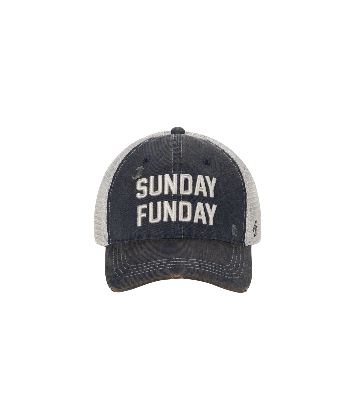 Front product view of Retro Brand Sunday Funday Cap in Navy