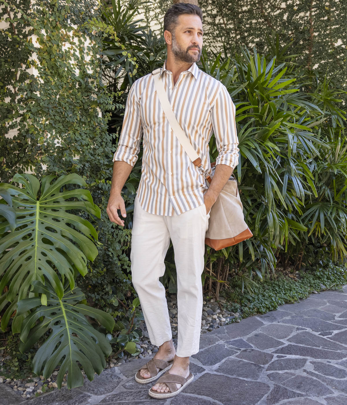 Italian Collar Shirt in Camel