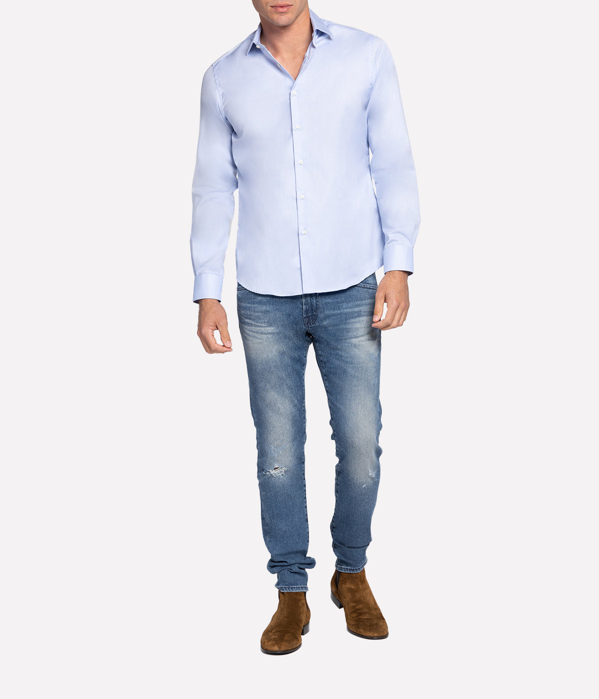 Slim Fit Business Shirt in Light Blue