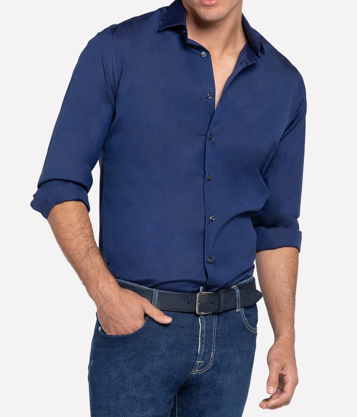 Slim Fit Business Shirt in Rich Navy