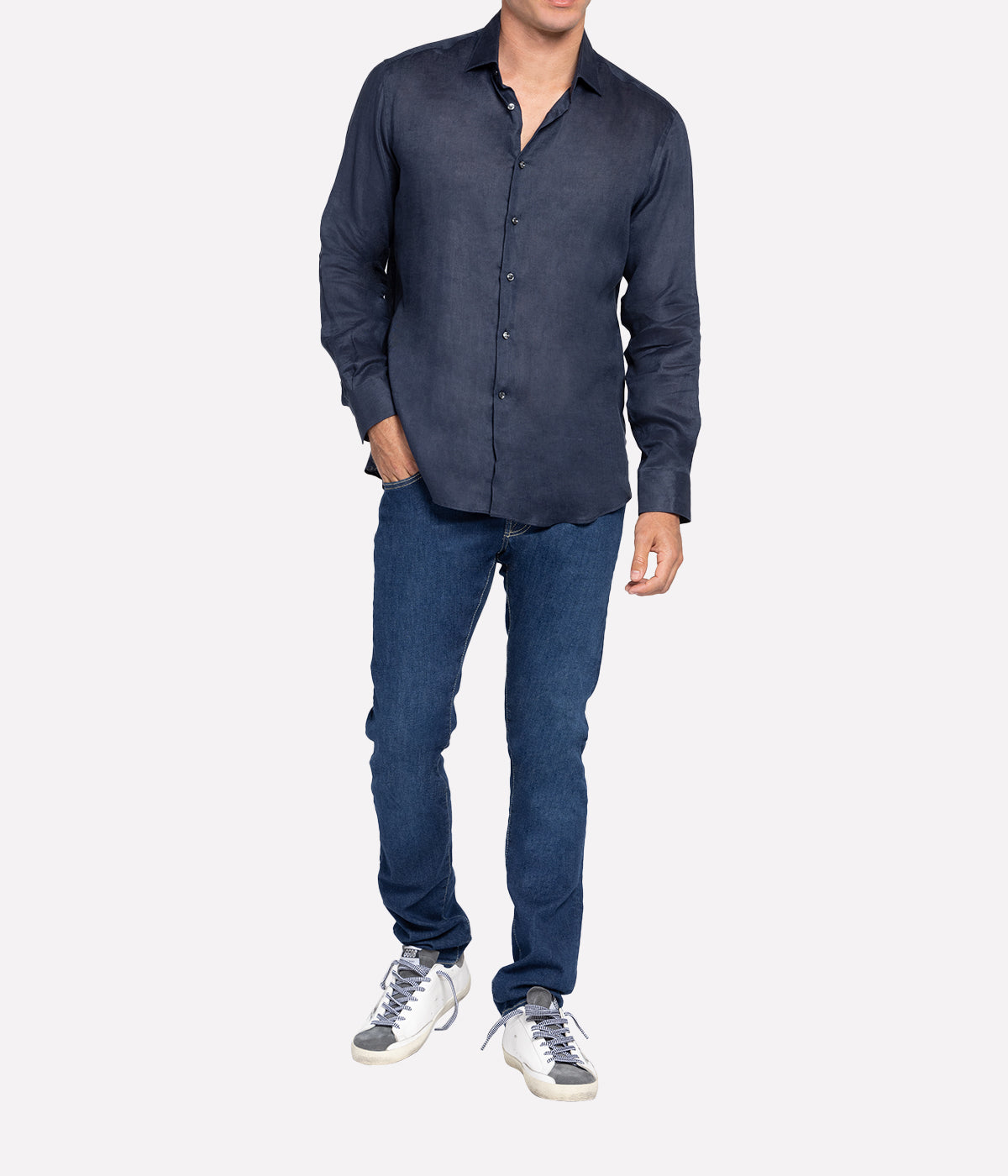 Slim Fit Business Shirt in Jet Black
