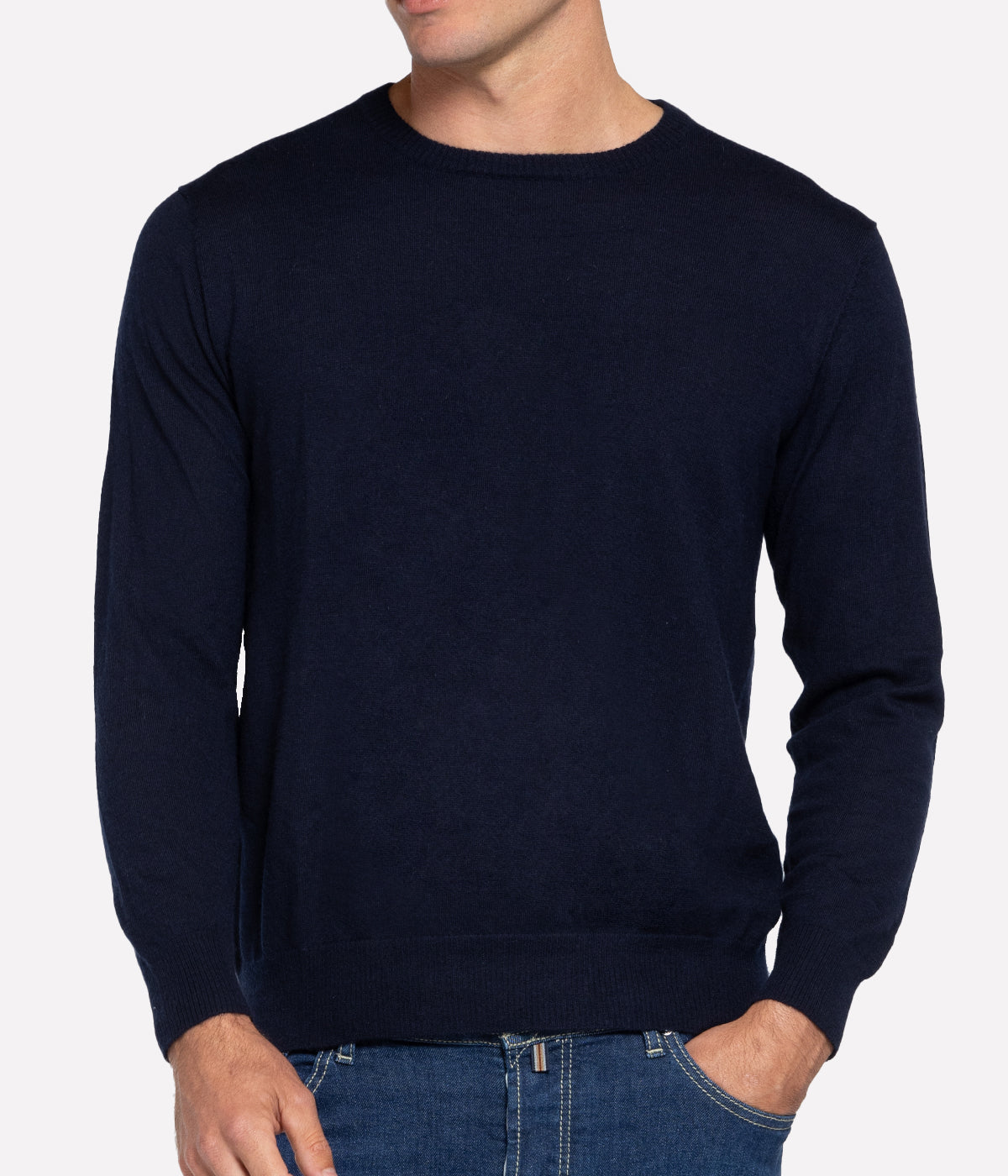Baby Cashmere Crew in Navy