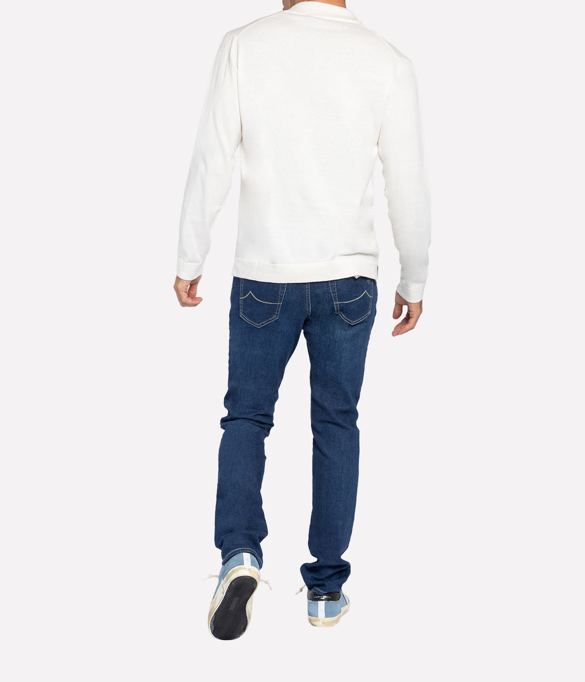 Aurelio Long Sleeve Polo in Coconut Milk