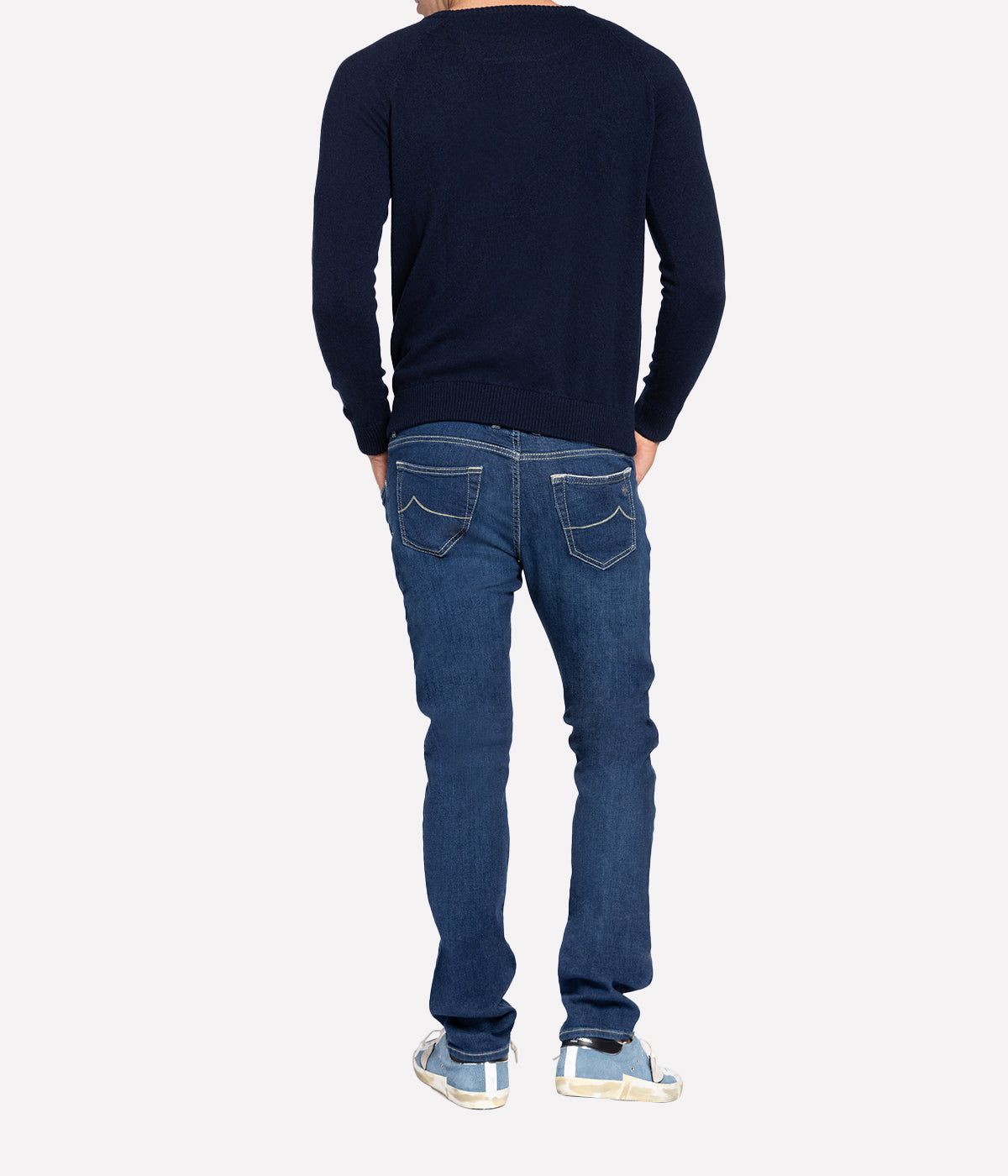 Baby Cashmere Crew in Navy