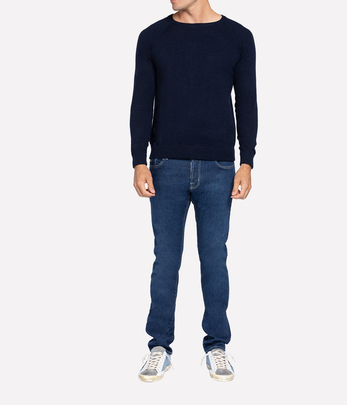 Baby Cashmere Crew in Navy
