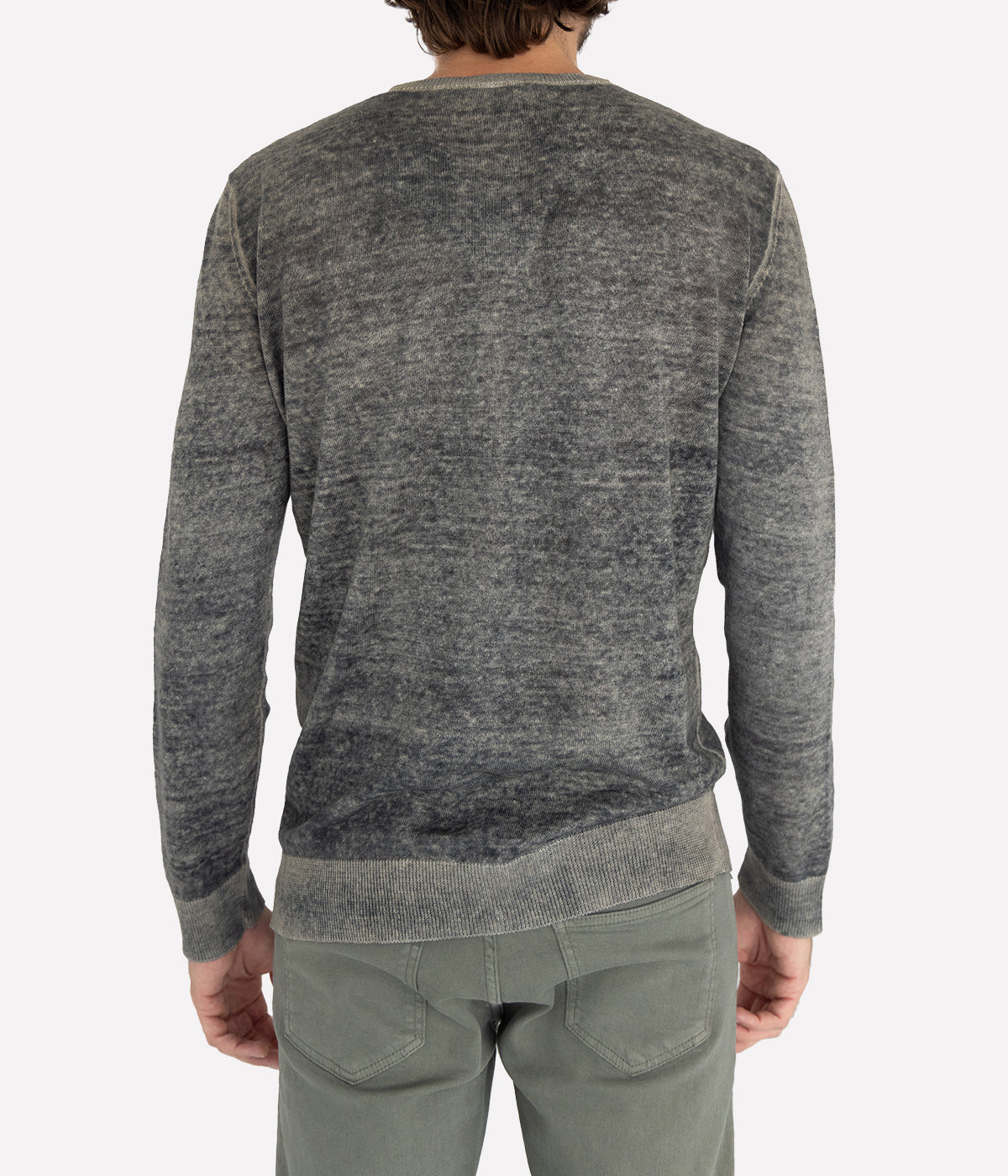 Hand-dyed lightweight knit pullover in linen-viscose blend, perfect for casual and evening wear, made in Italy