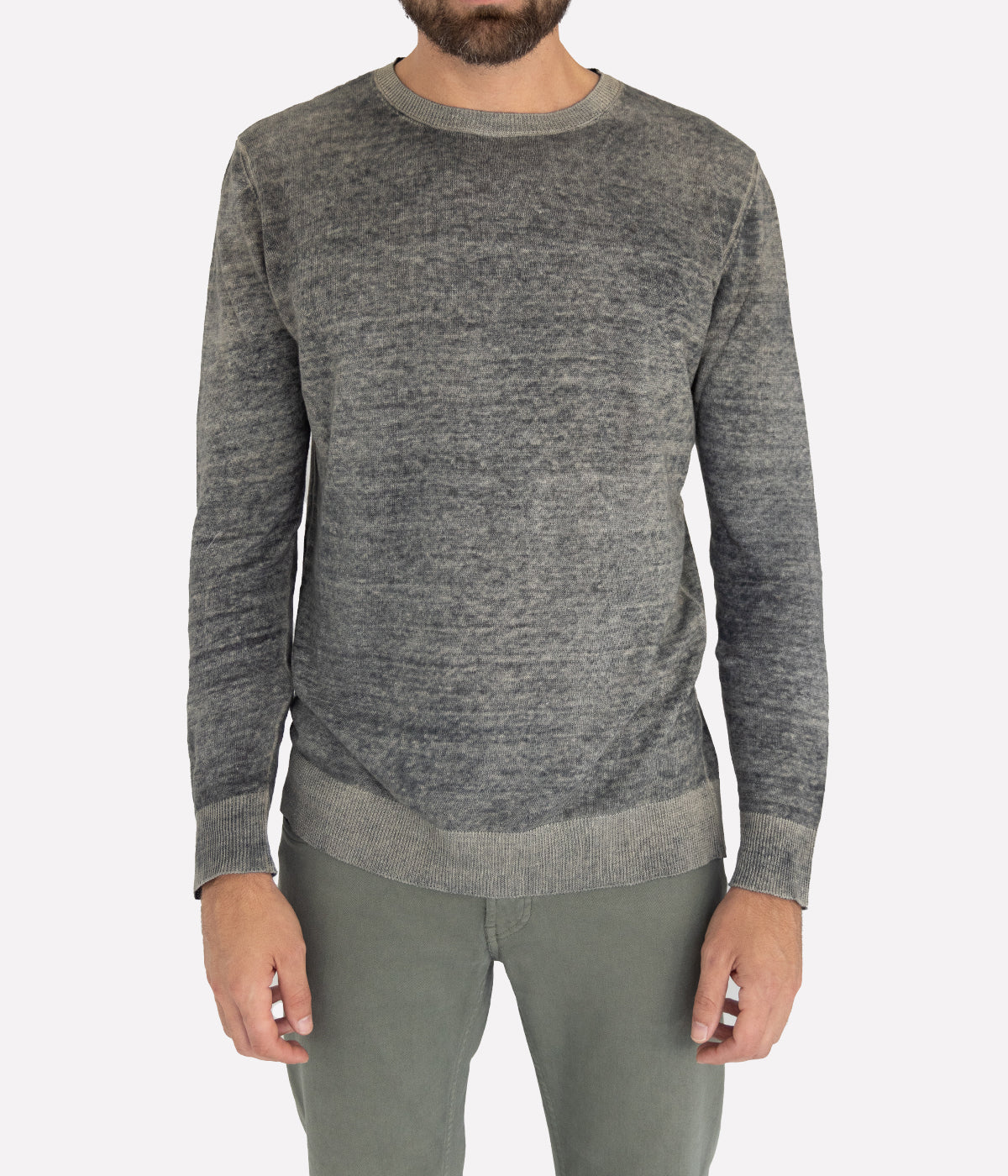 Hand-dyed lightweight knit pullover in linen-viscose blend, perfect for casual and evening wear, made in Italy