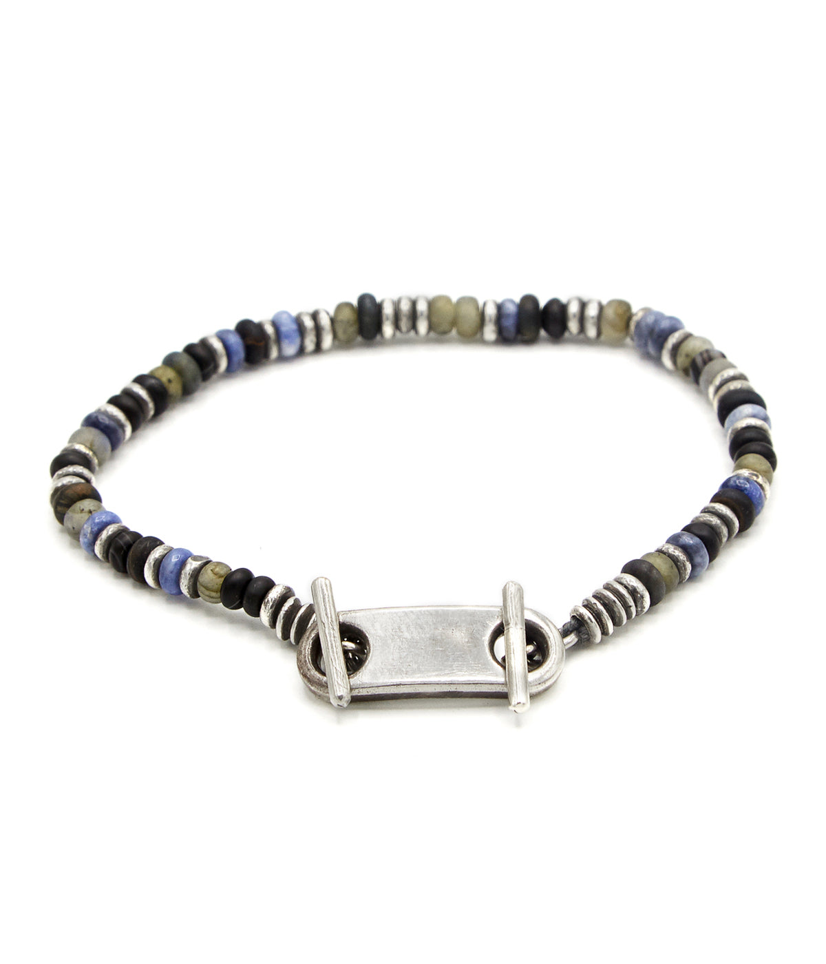 9mm Short ID Bar Bracelet in Grey & Black