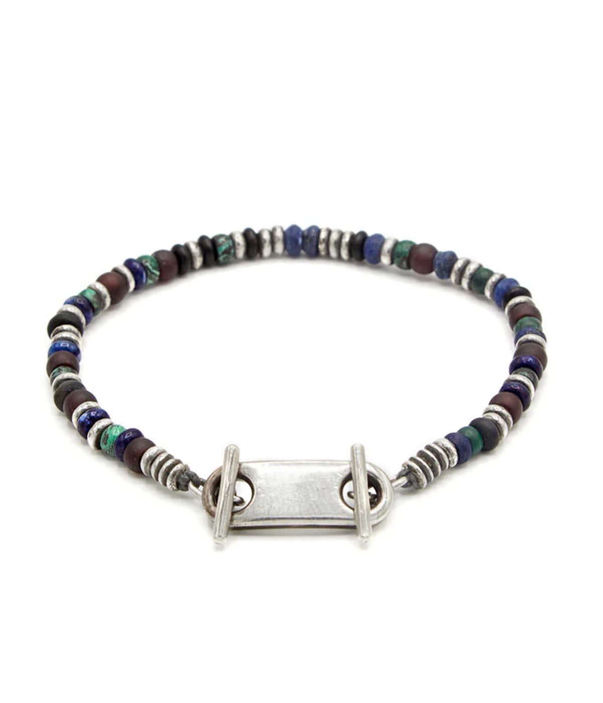 9mm Short ID Bar Bracelet in Blue & Green