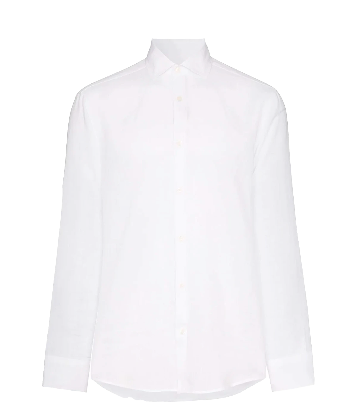 Antonio Linen Long Sleeve Shirt in White