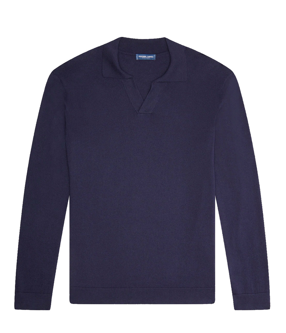 Aurelio Long Sleeve Polo in Navy Blue