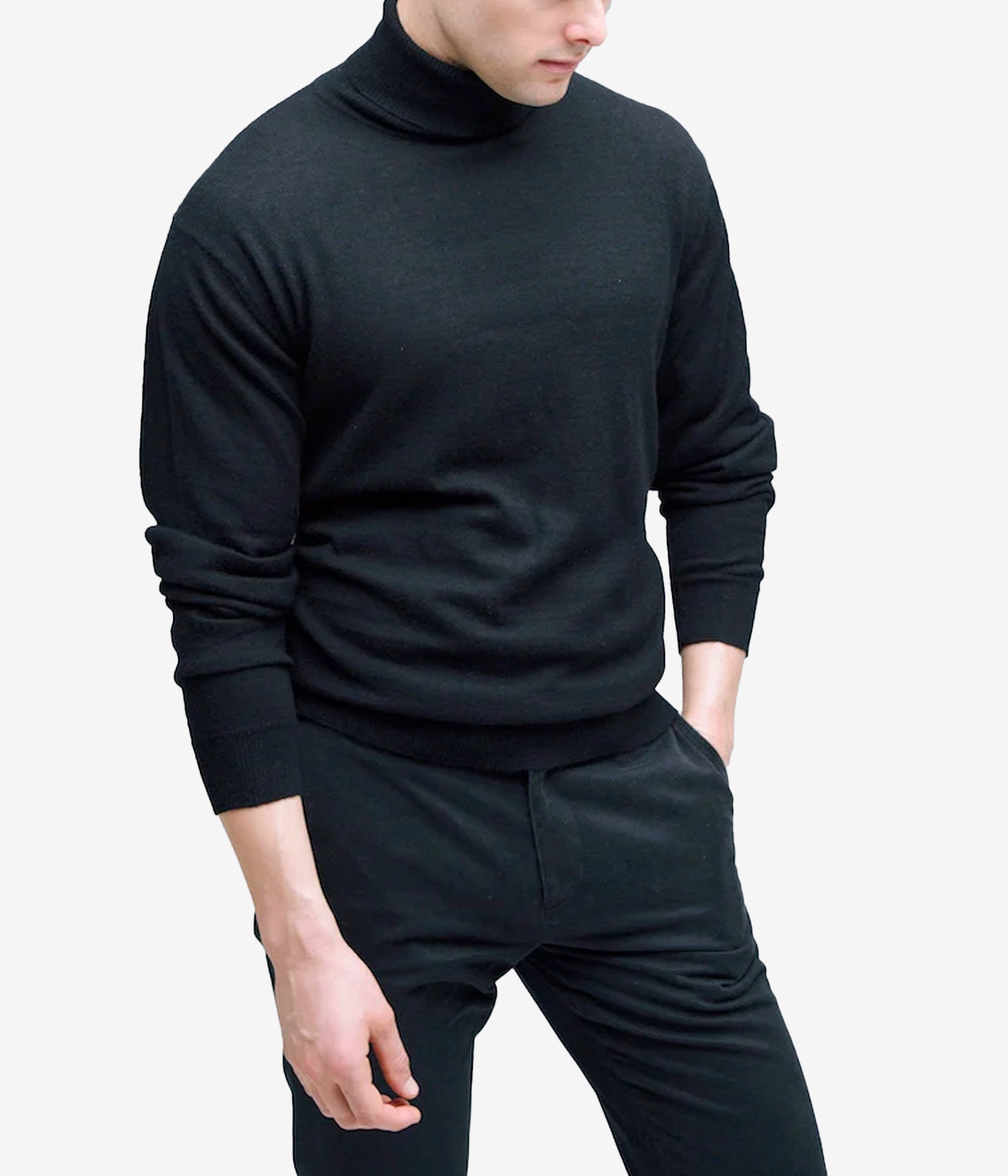 Baby Cashmere Turtleneck in Black