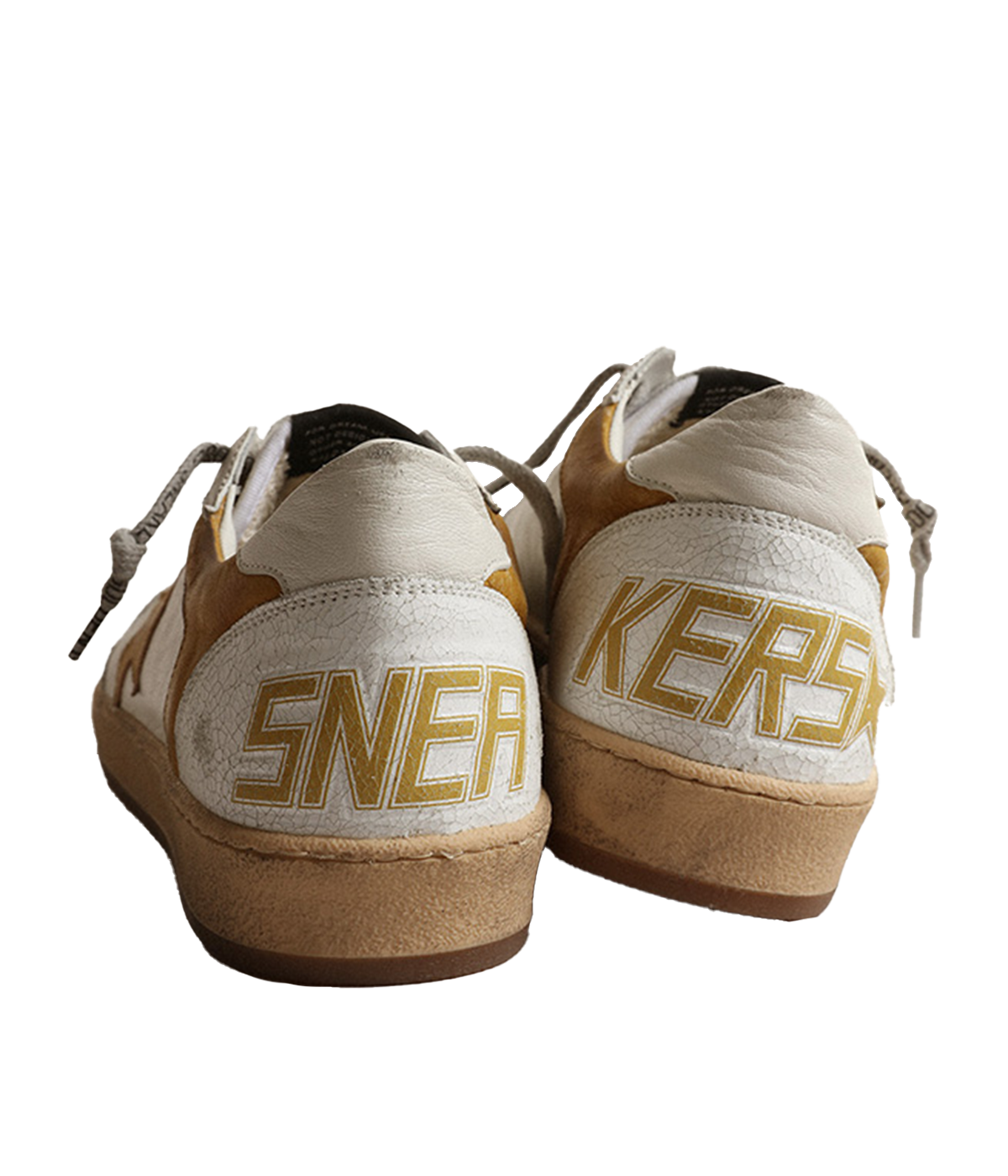 Ballstar Nappa and Nabuk in White & Mustard