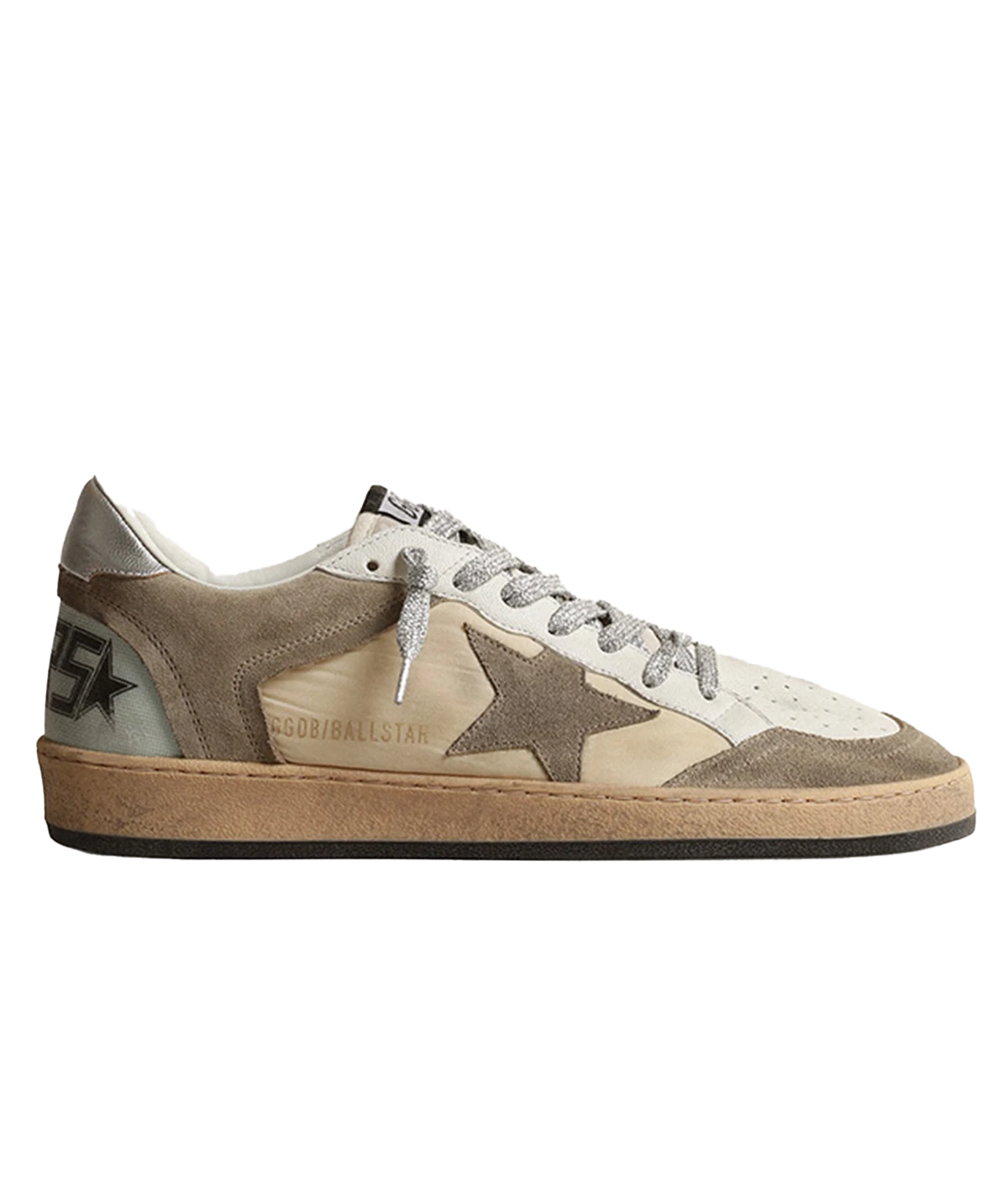 Ballstar Nylon Suede Upper in Beige, Taupe & Silver
