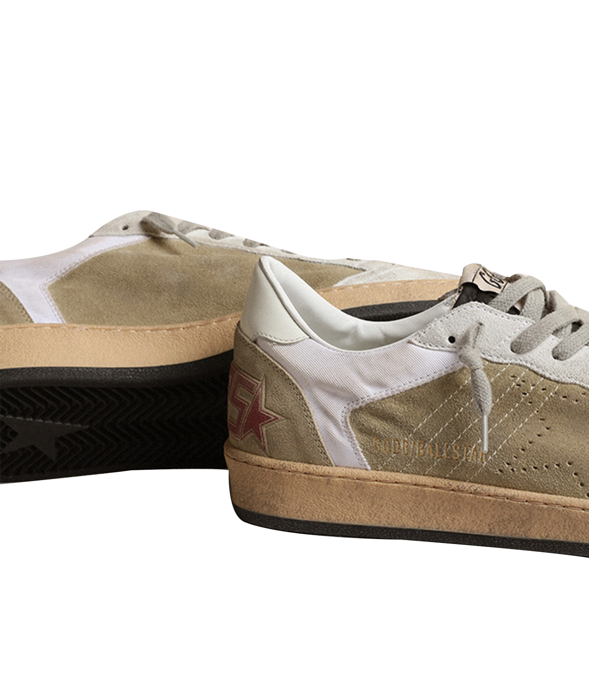 Ball Star Suede Grosgrain Upper Skate Star in Taupe & White