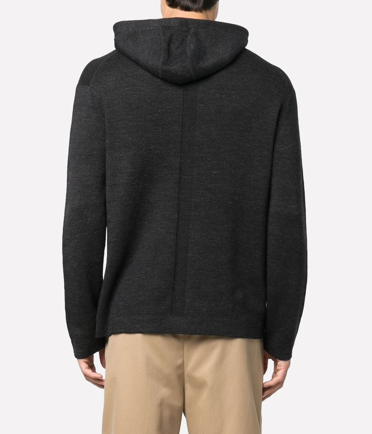 Cannes Knitted Drawstring Hoodie in Black