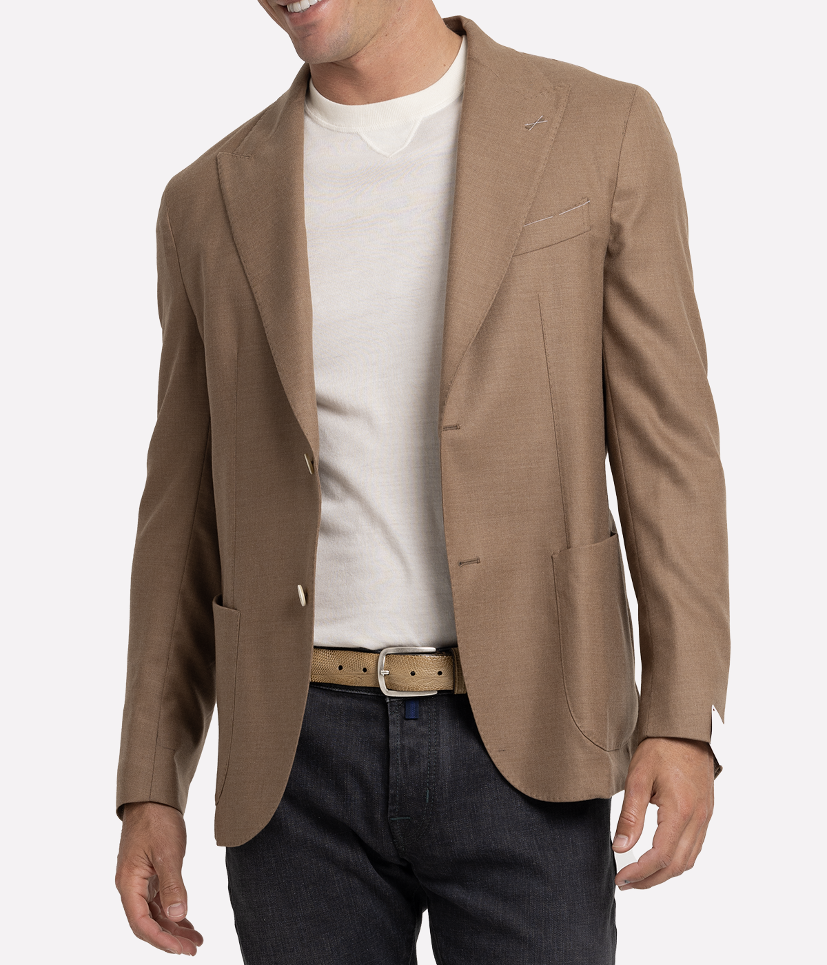 Cashmere Single Breasted Jacket in Cammelo