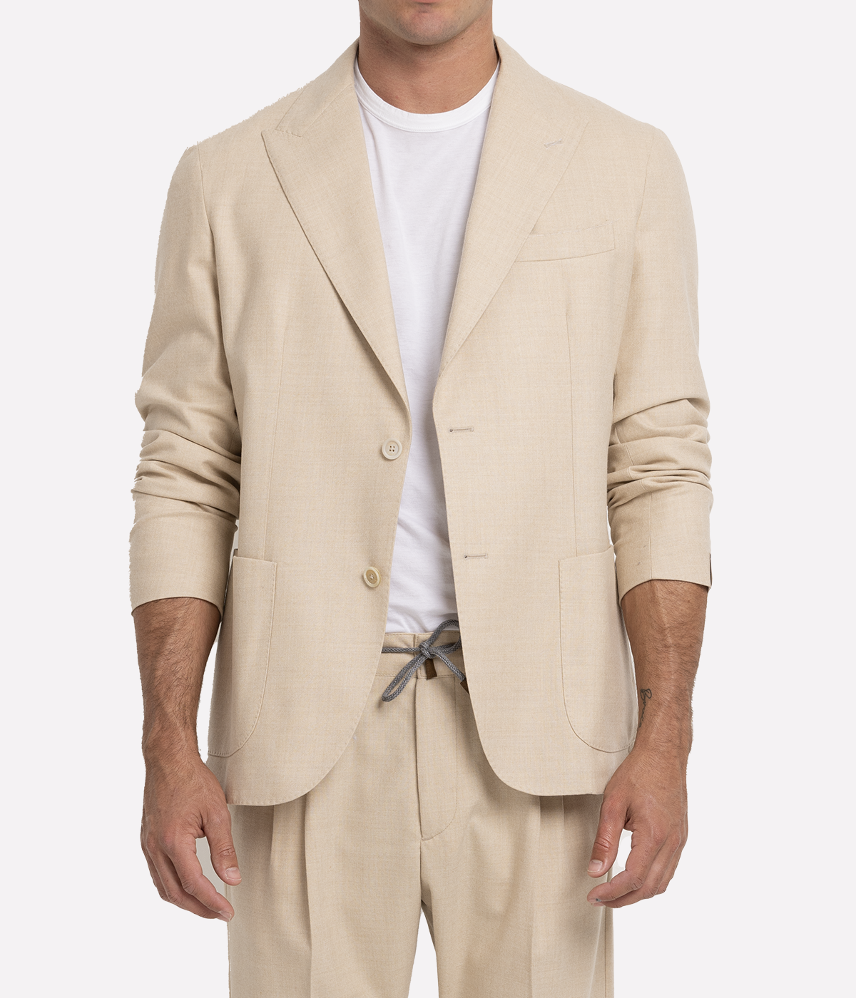 Cashmere Single Breasted Jacket in Sabbia