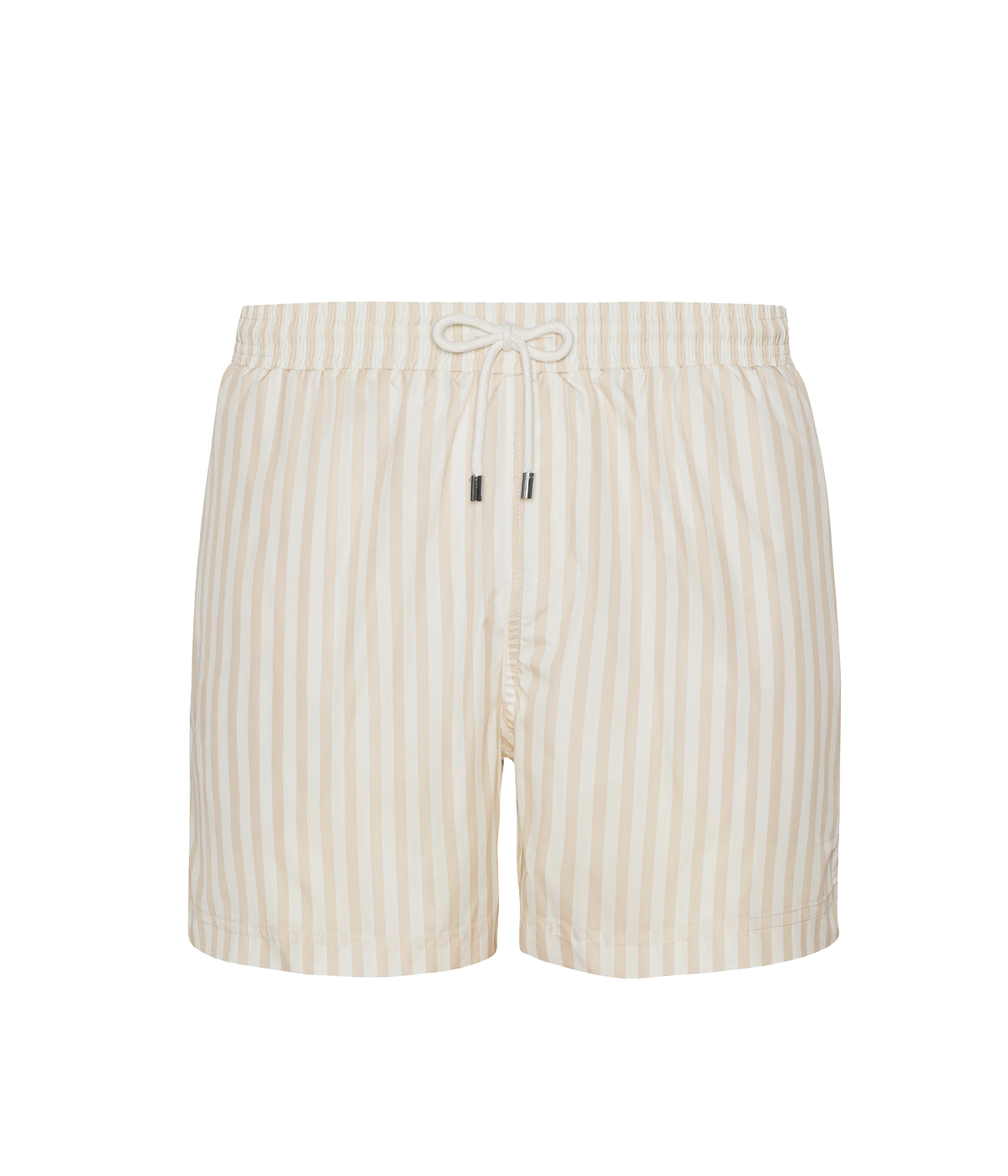 Mid Length Swim Shorts in Creme Striped