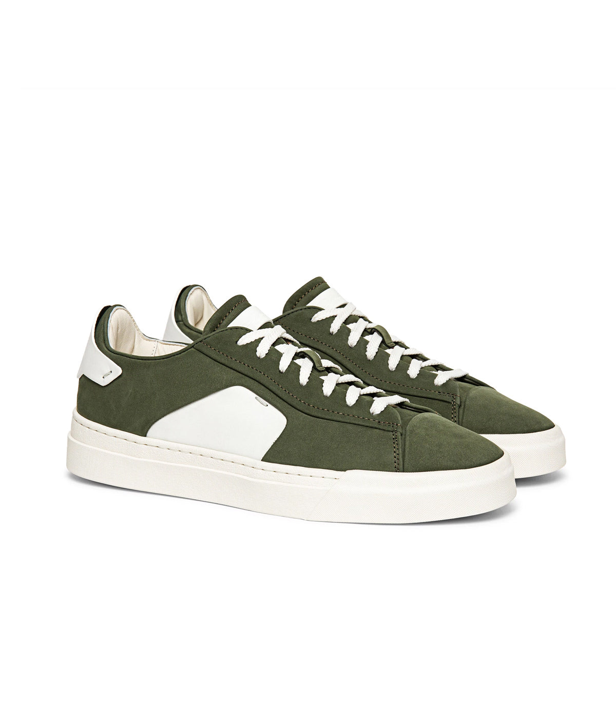 Darts Nubuck Low Top Sneakers in Olive Green
