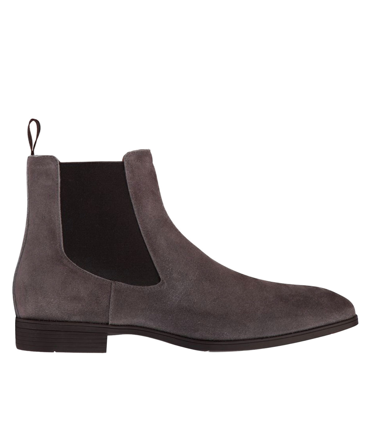 Men's grey Santoni Detoxify boot crafted from 100% calf leather, featuring a sleek round toe and rubber sole—expertly made in Italy for refined edge and everyday durability.