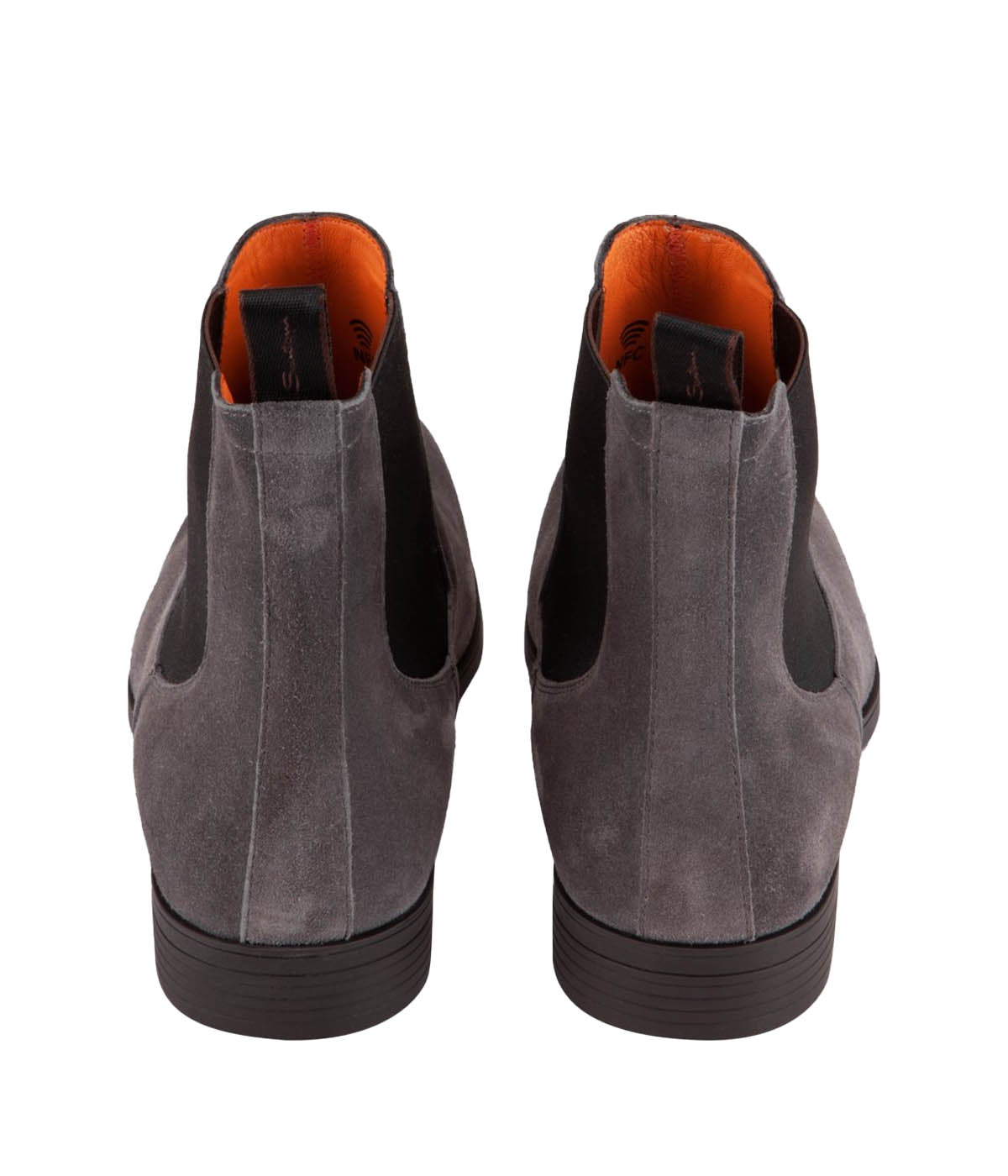 Men's grey Santoni Detoxify boot crafted from 100% calf leather, featuring a sleek round toe and rubber sole—expertly made in Italy for refined edge and everyday durability.