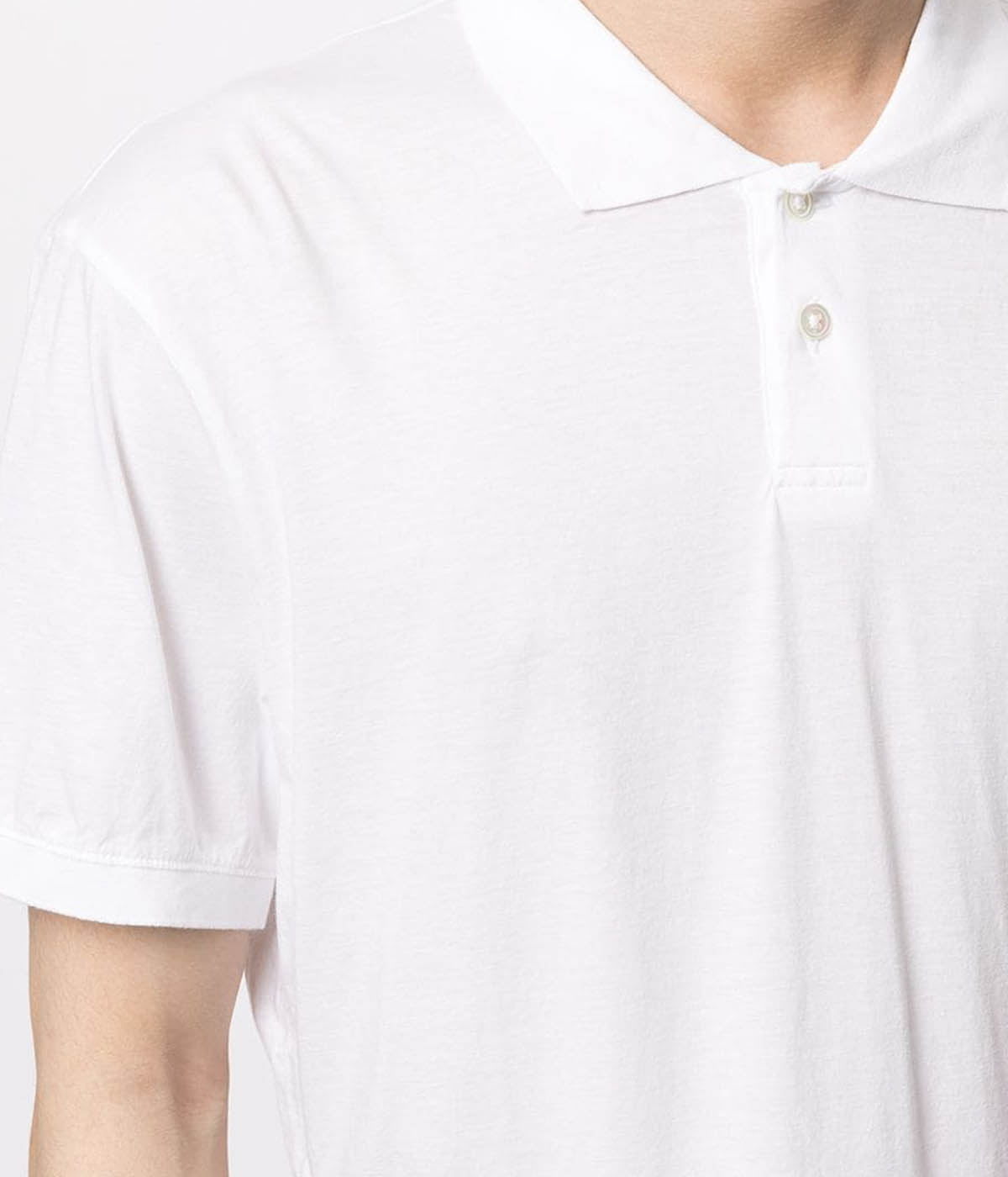 Luxe Lotus Jersey Polo in White