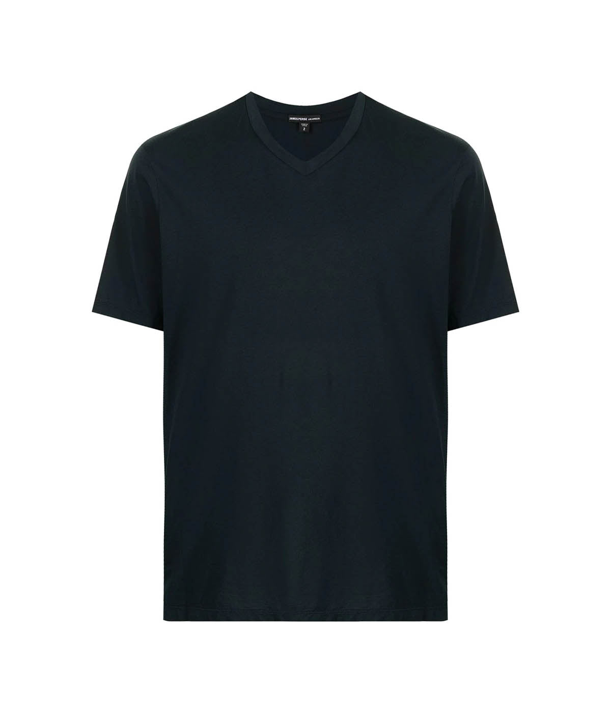 Luxe Lotus Jersey V Neck T-Shirt in French Navy