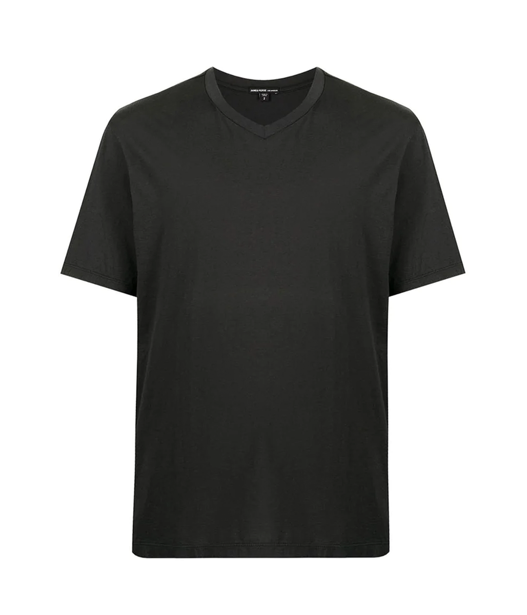 Luxe Lotus Jersey V Neck T-Shirt in Carbon