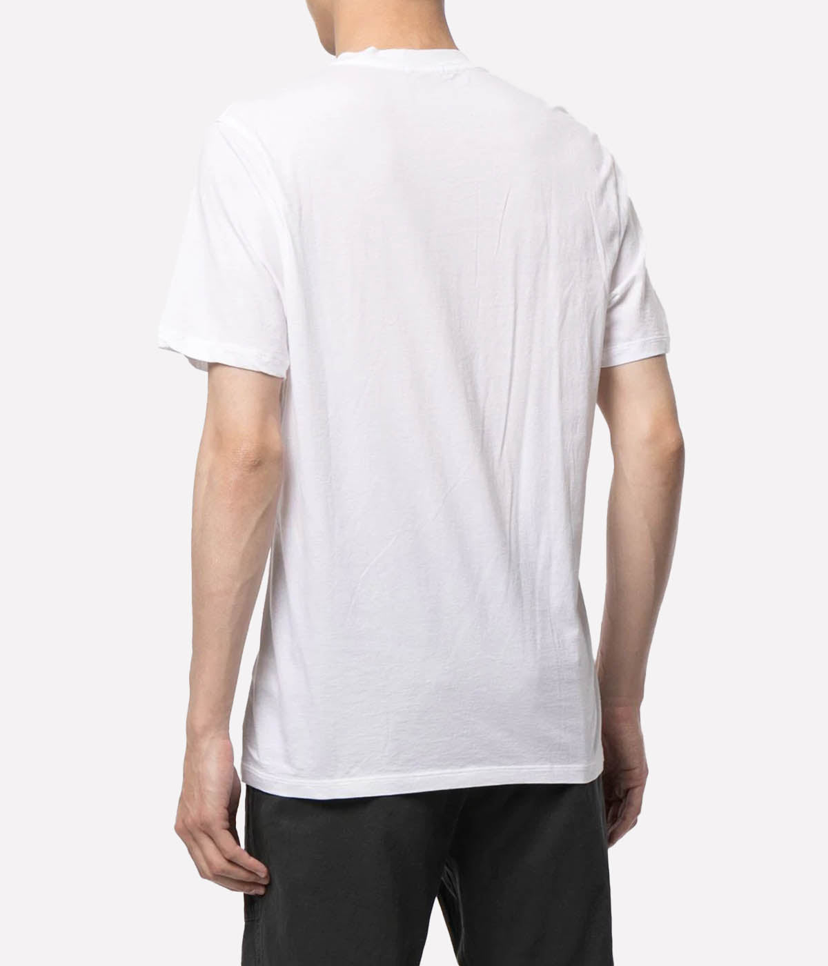 Luxe Lotus Jersey V Neck T-Shirt in White