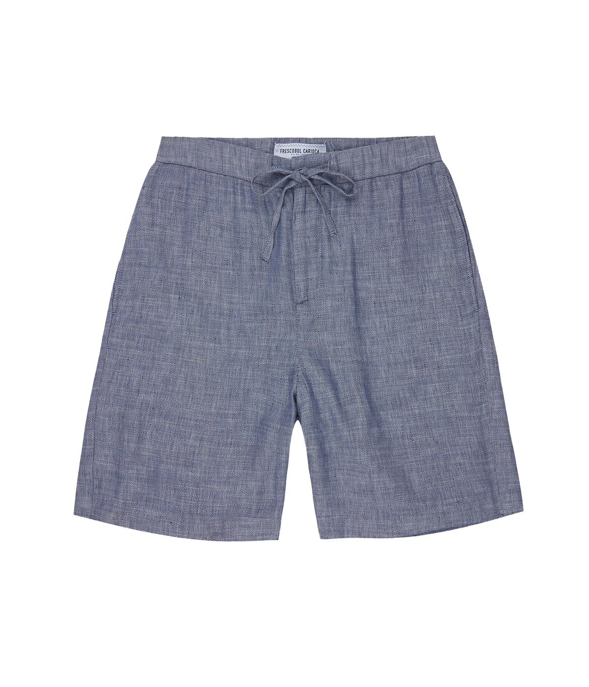 Frescobol Carioca Felipe Linen Shorts with drawstring waistband, sporty silhouette, and practical pockets.