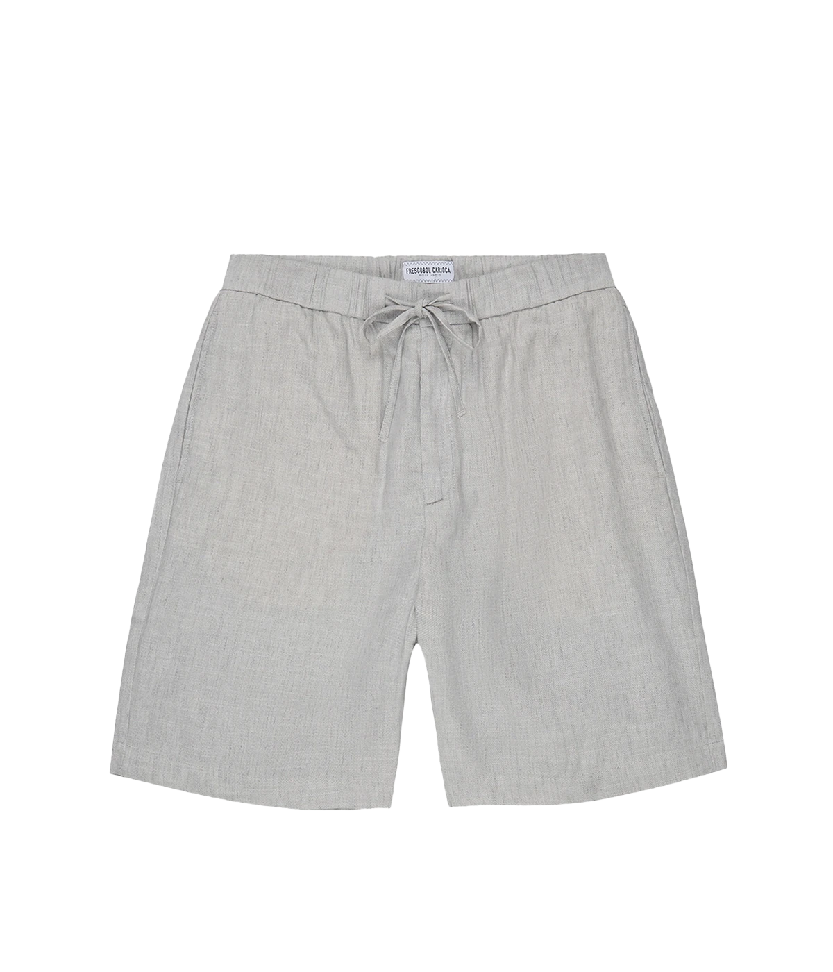 Felipe Linen Short in Light Melange Grey