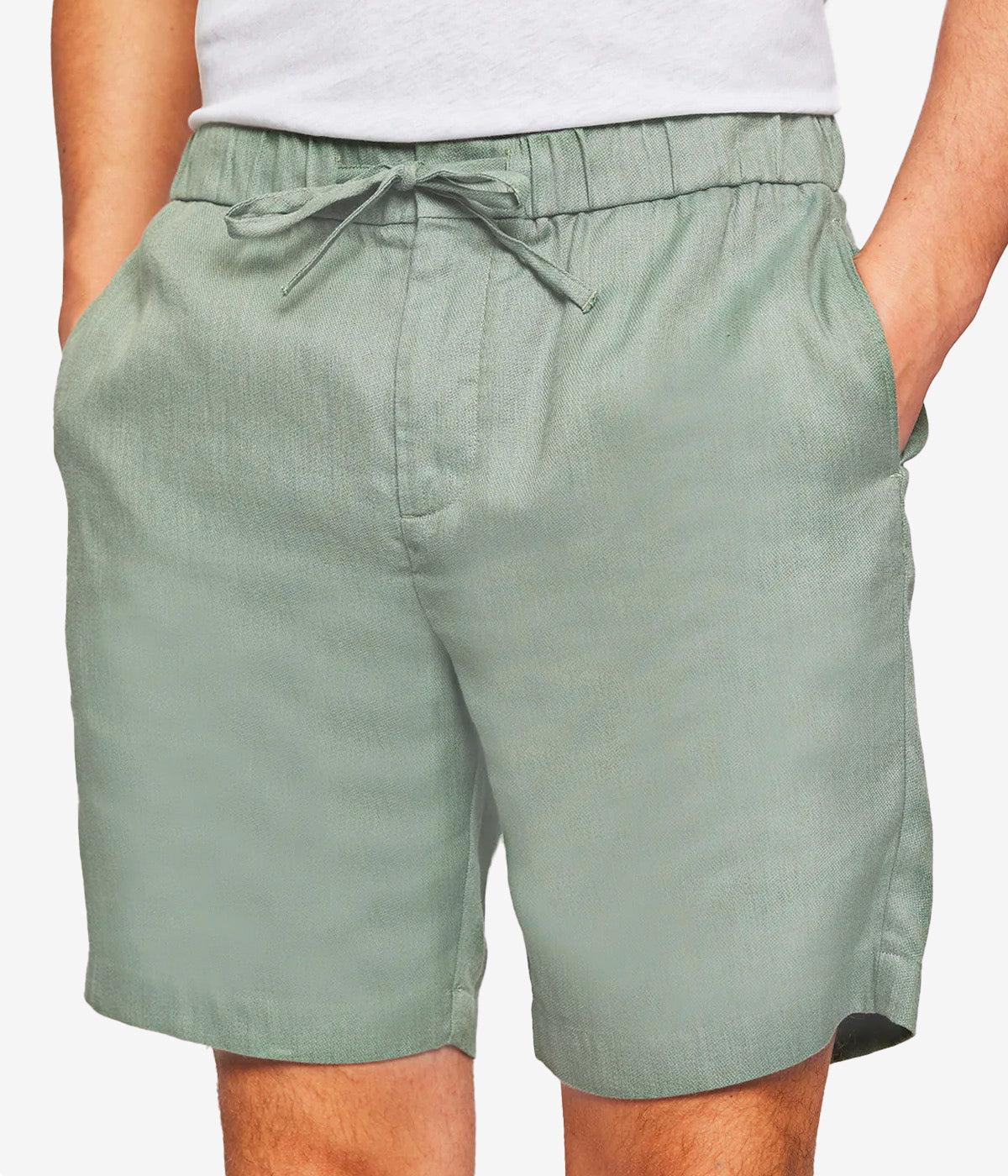 Felipe Linen Short in Fir Green