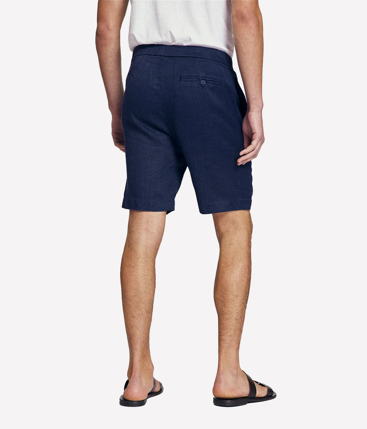 Felipe Linen Shorts in Navy Blue