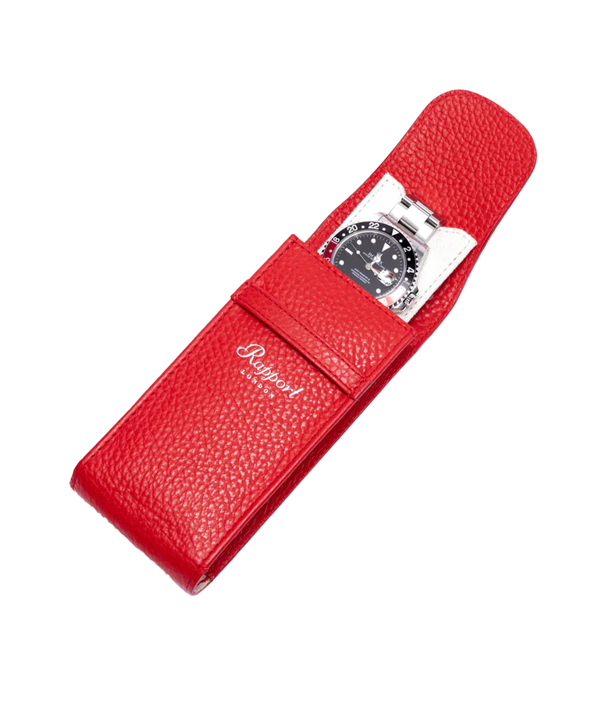 Portobello Leather Single Watch Pouch in Red