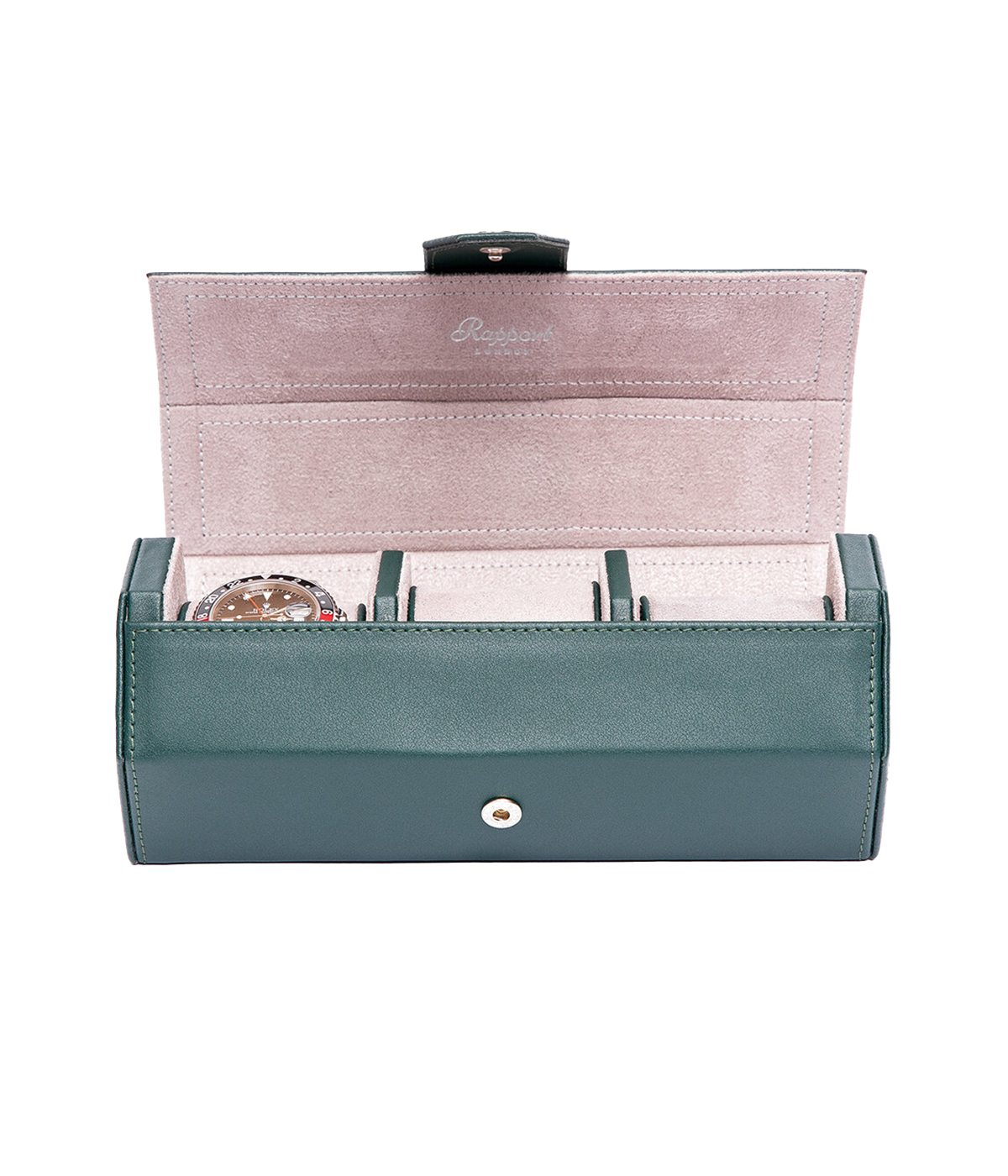 Vantage Three Watch Roll in Serpentine Green