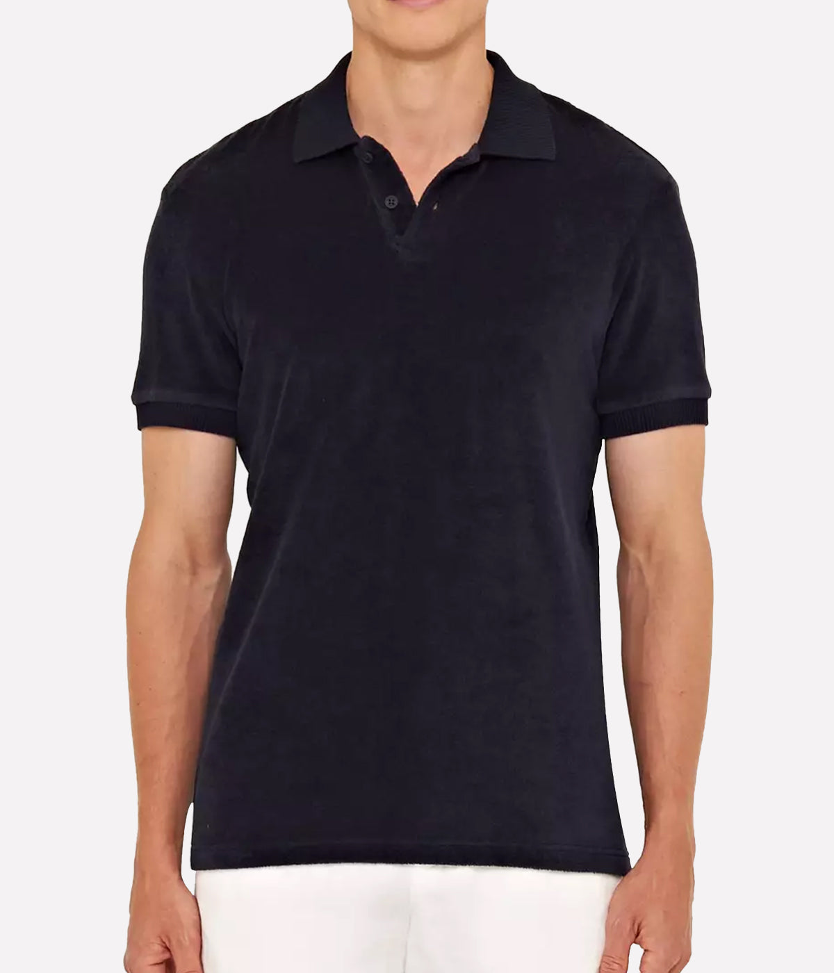 Jarret Towelling Polo in Night Iris