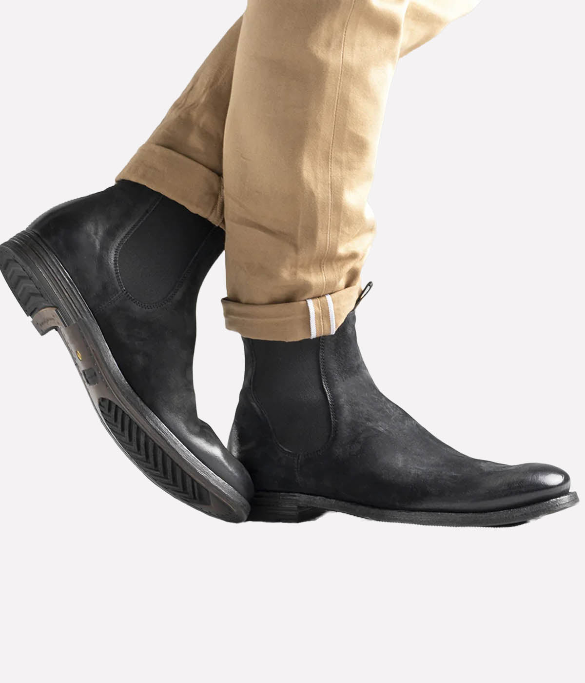 Journal Leather Chelsea Boots in Nero