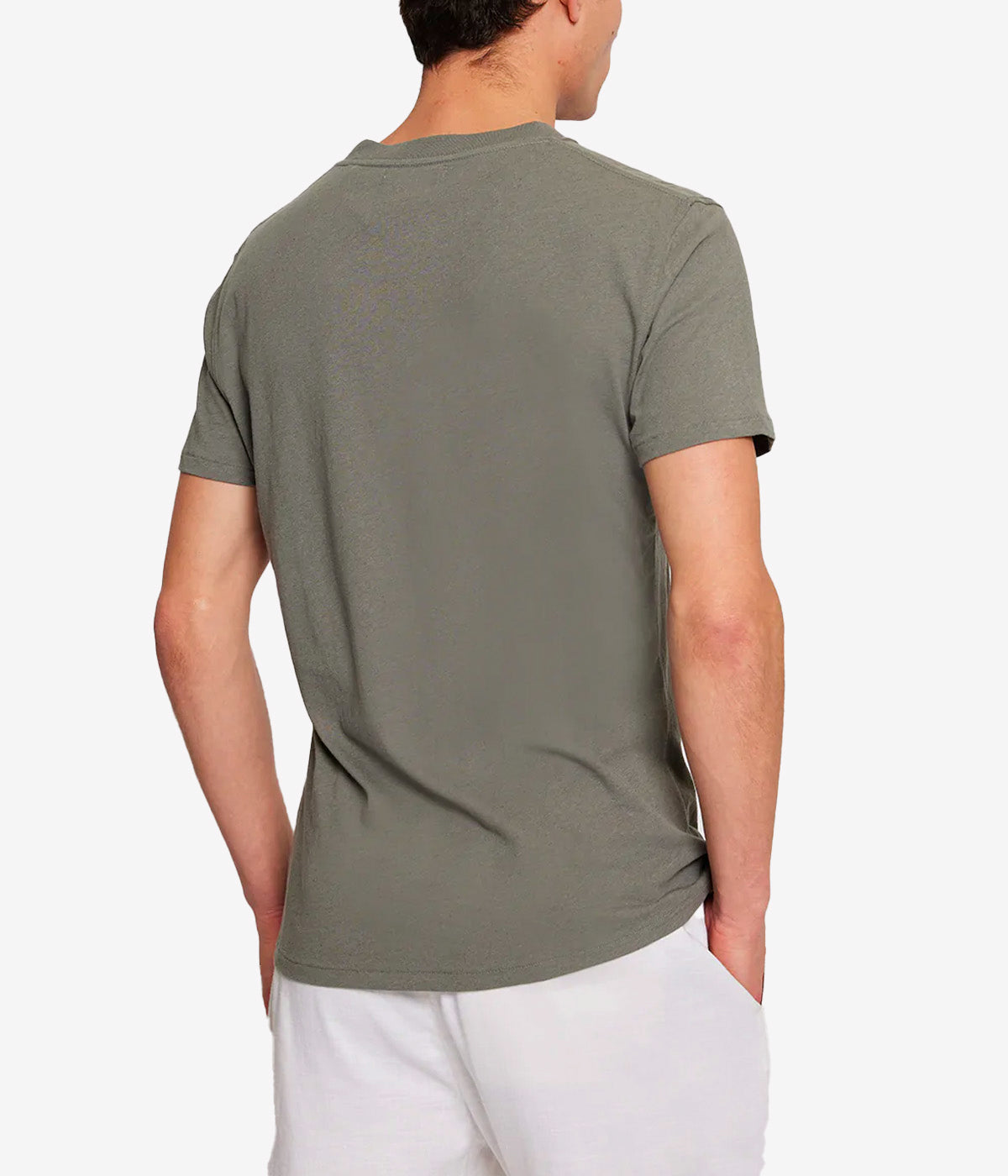 Lucio Linen Blend T-Shirt in Rock Grey