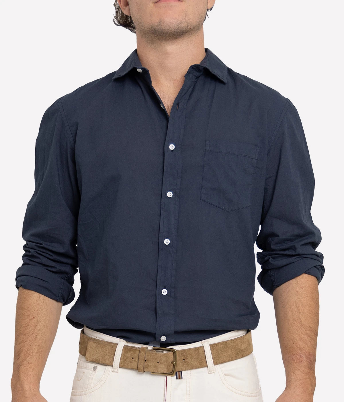 Luke Woven Shirt in Navy